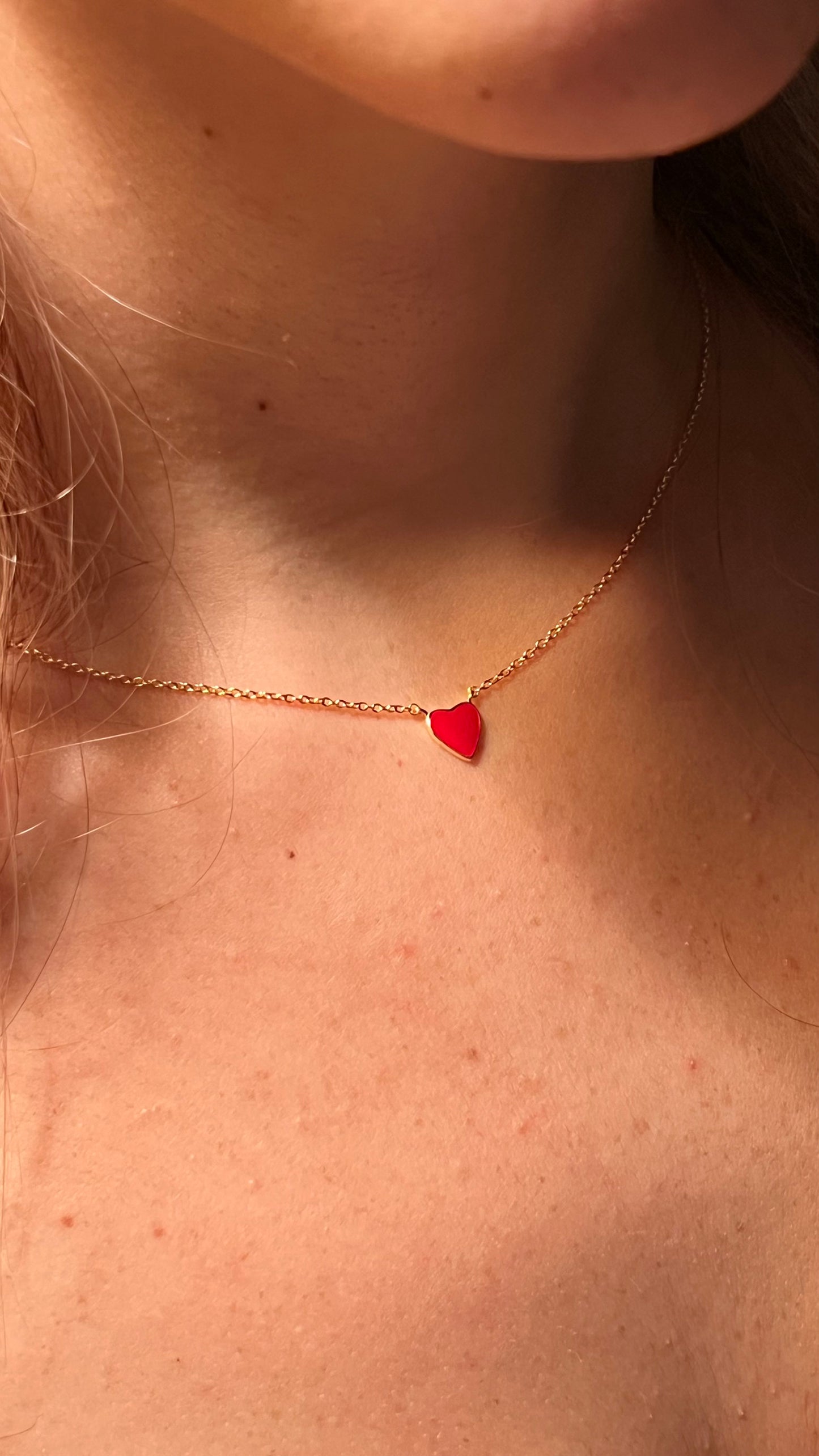 Gold necklace, heart pendant necklace, dainty necklace, tiny necklace,gold heart necklace, gift ideas for her,love jewelry