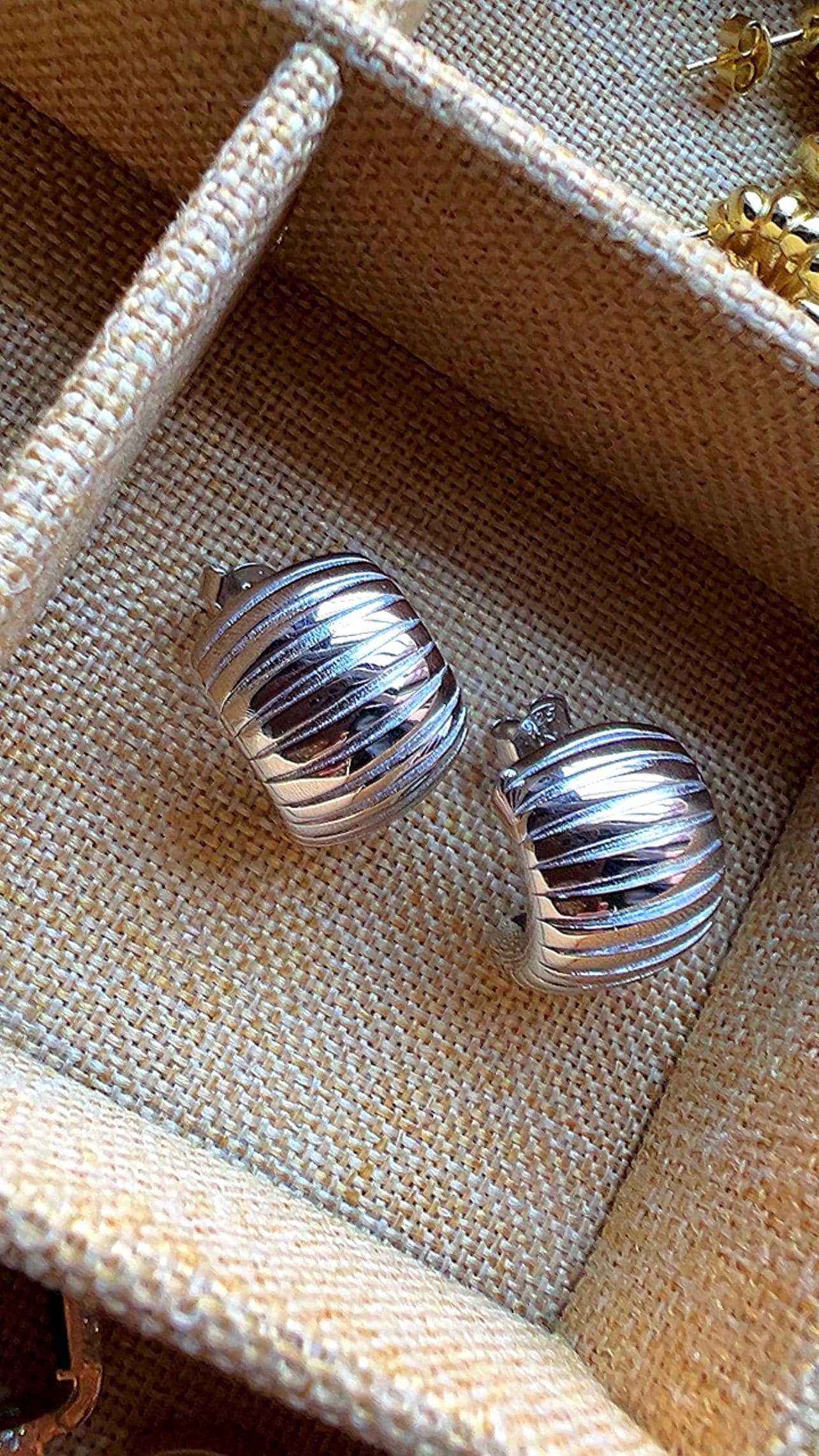 Gold Plated Sterling Silver Chunky Hoop Earrings