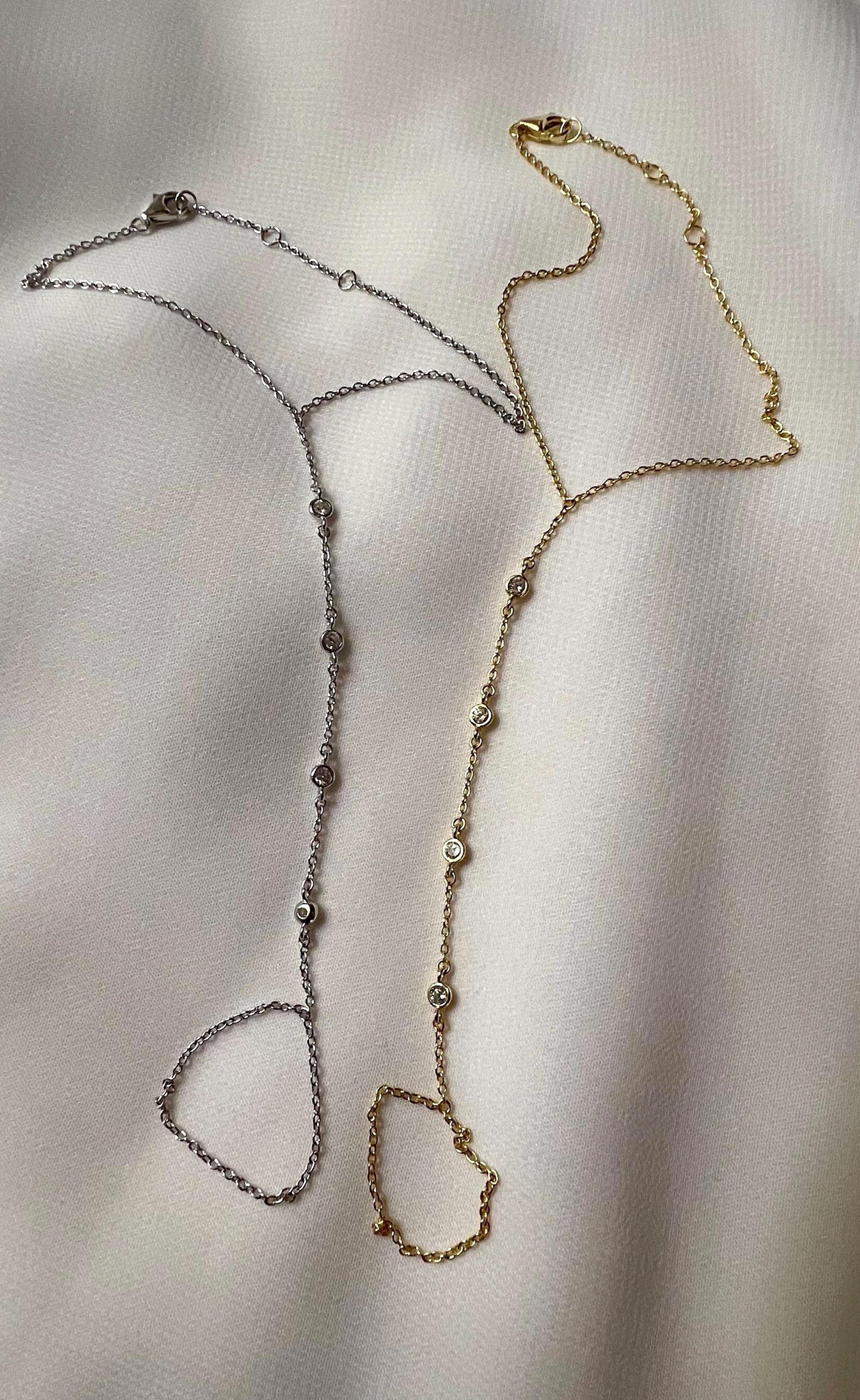 14 K gold plated finger bracelet,CZ hand chain ,Dainty Slave Bracelet, Adjustable CZ Jewelry,Bridal Jewelry,Everyday Jewelry Gift for Her