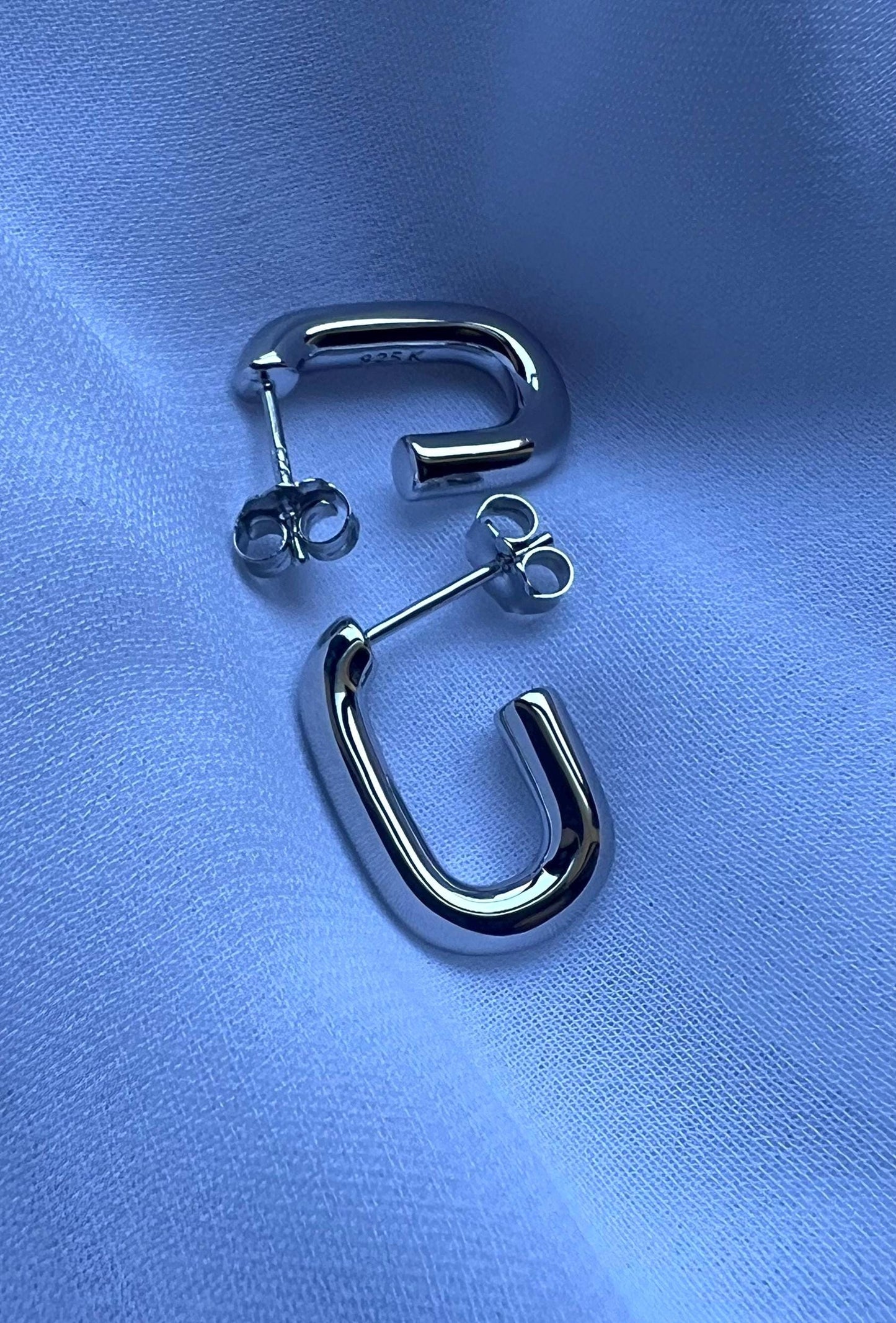 Sterling Silver Small Chunky Hoop Earrings: Minimalist Everyday Jewelry
