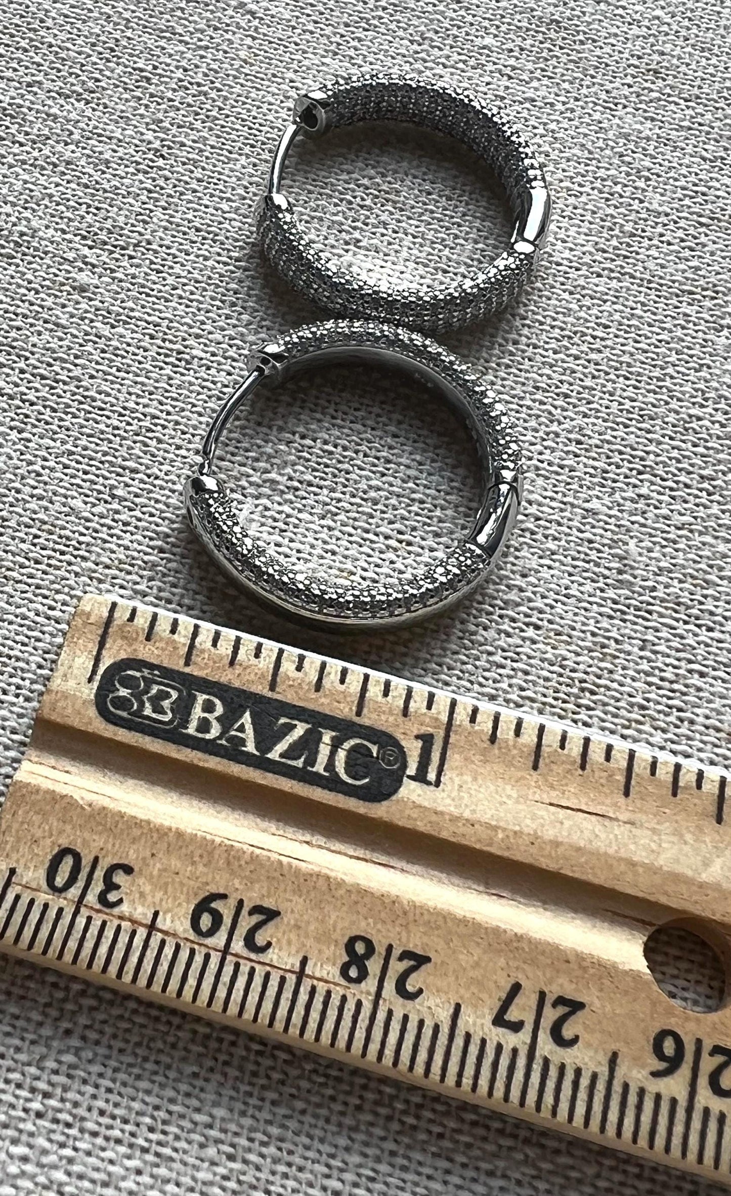 Sterling Silver CZ Hoop Earrings: Medium Thick Inside-Out Design,Pave Diamonique hoops , Stackable jewelry