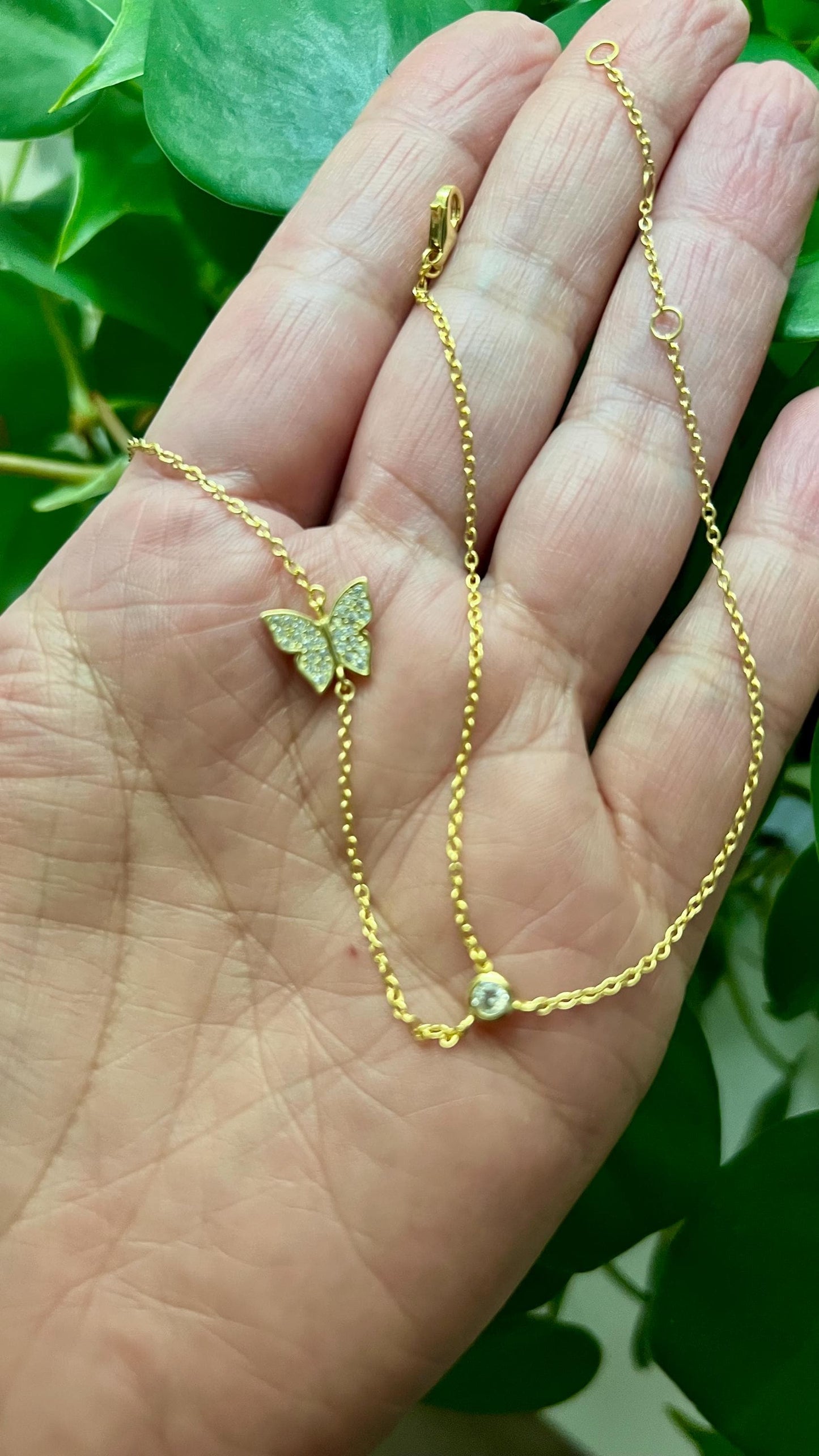 Hand Finger Bracelet,Butterfly Hand Chain Bracelet,CZ Dainty Jewelry,Ring Chain Finger Bracelet,Slave ring chain Bracelet,Silver Hand Chain