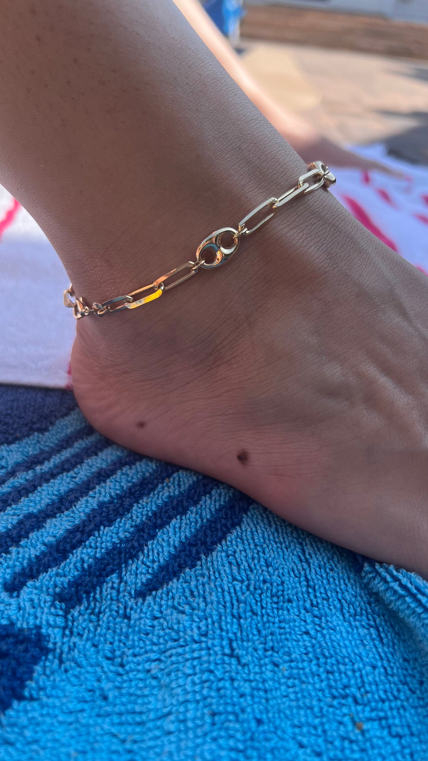 Chunky Gold Paperclip Chain Anklet: 18Kt Gold Filled