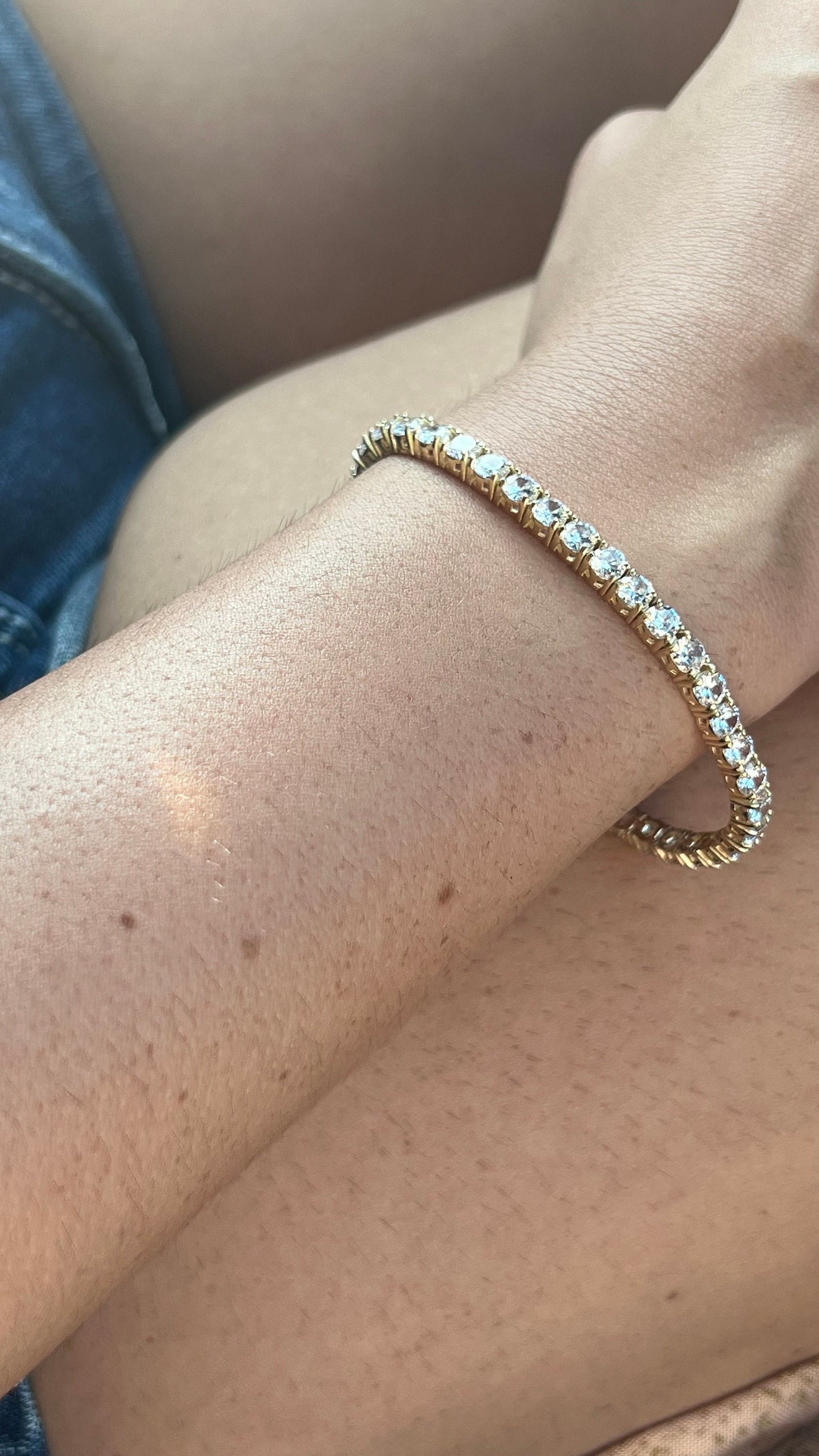 Gold Tennis Bracelet,Cubic Zirconia tennis bracelet,Dainty bracelet,Wedding Jewelry,Minimalist Stacking Bracelet,Gift for Her