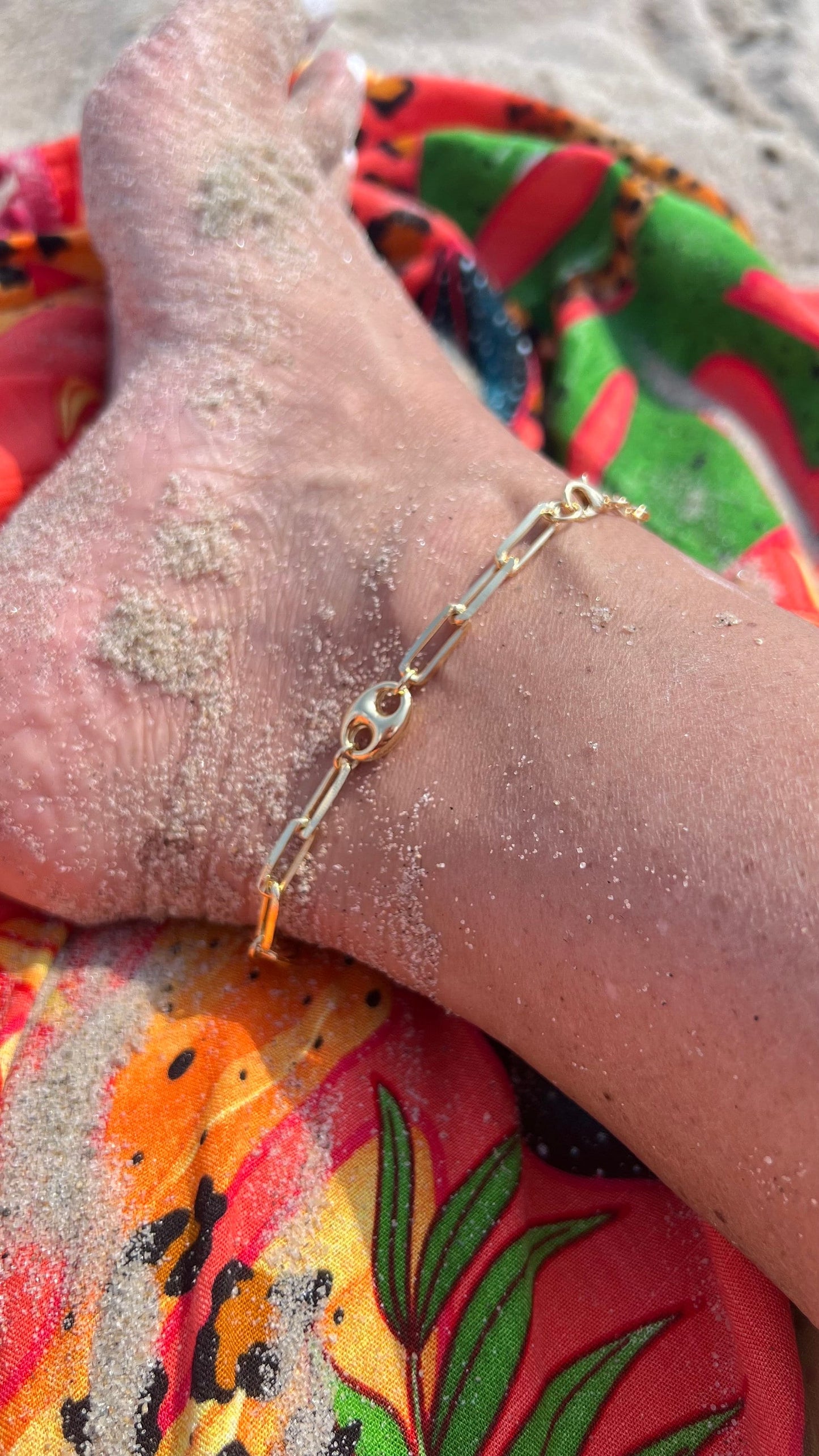 Chunky Gold Paperclip Chain Anklet: 18Kt Gold Filled