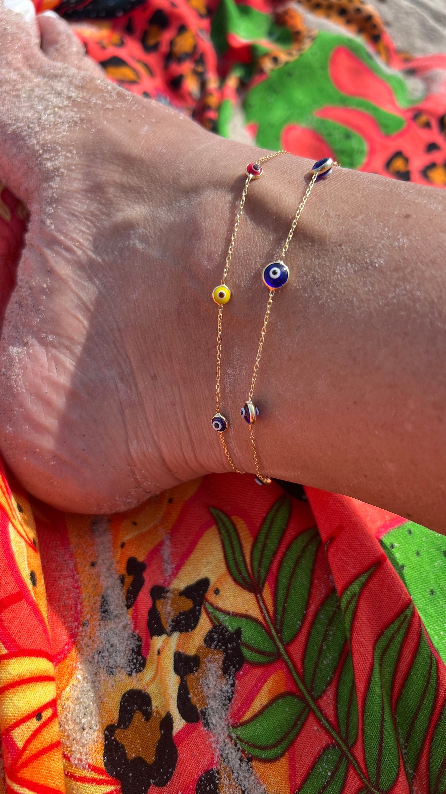 Evil eye anklet, evil eye ankle bracelet,dainty anklet , boho anklet, gold evil eye ankle bracelet, trendy glass ankle bracelet,gift for her