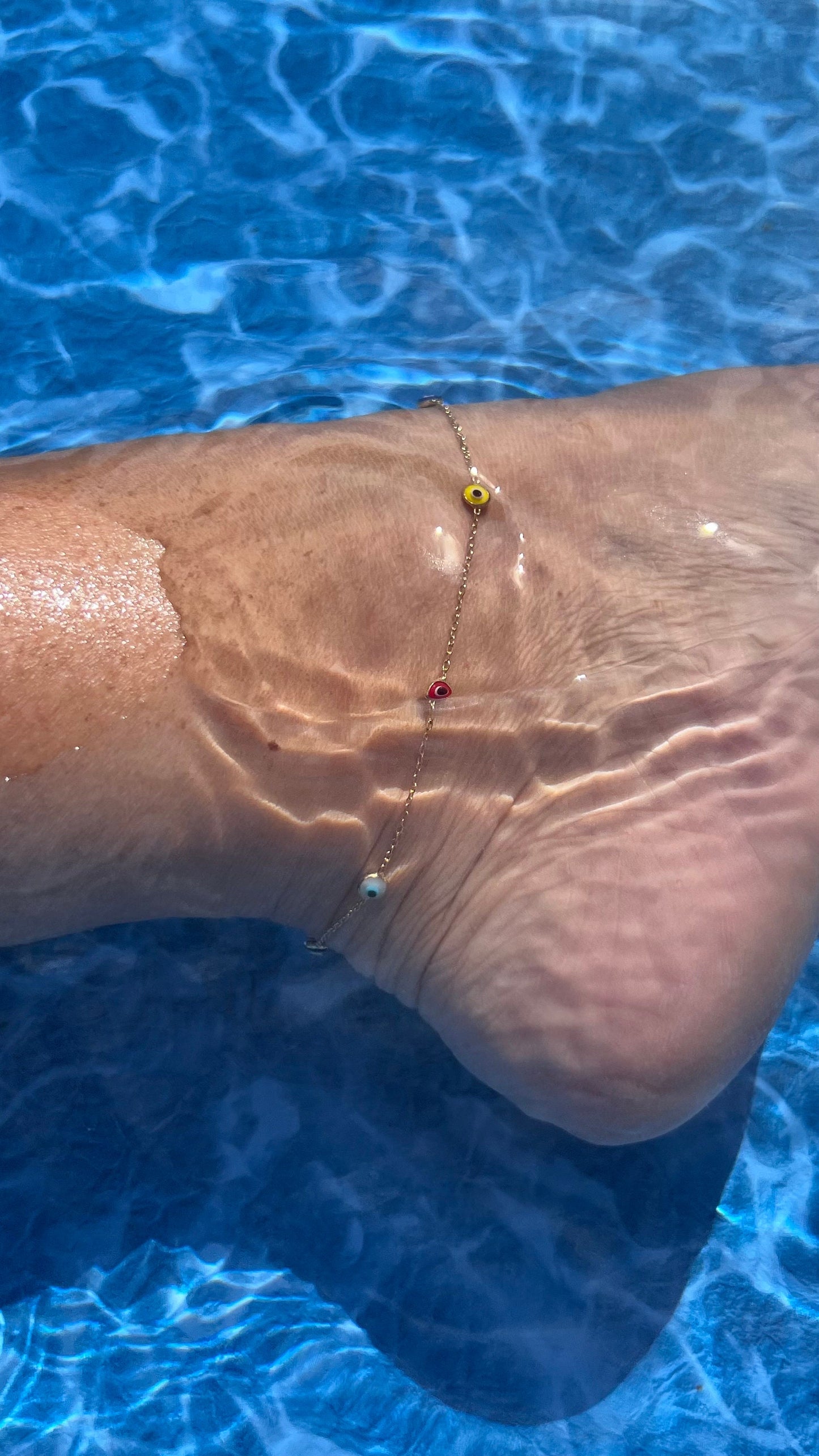 Evil eye anklet, evil eye ankle bracelet,dainty anklet , boho anklet, gold evil eye ankle bracelet, trendy glass ankle bracelet,gift for her