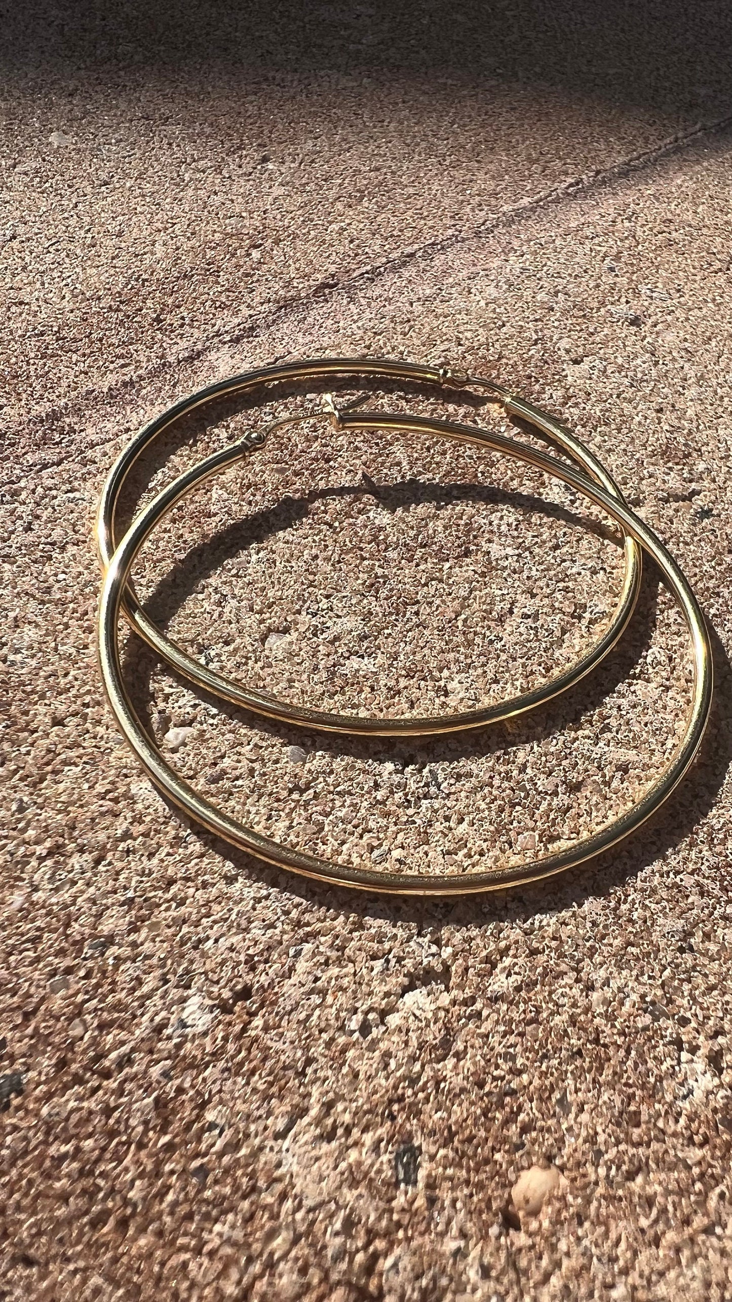 14k Gold Plated Hoop Earrings: Simple Sterling Silver Wire Hoops, 6cm
