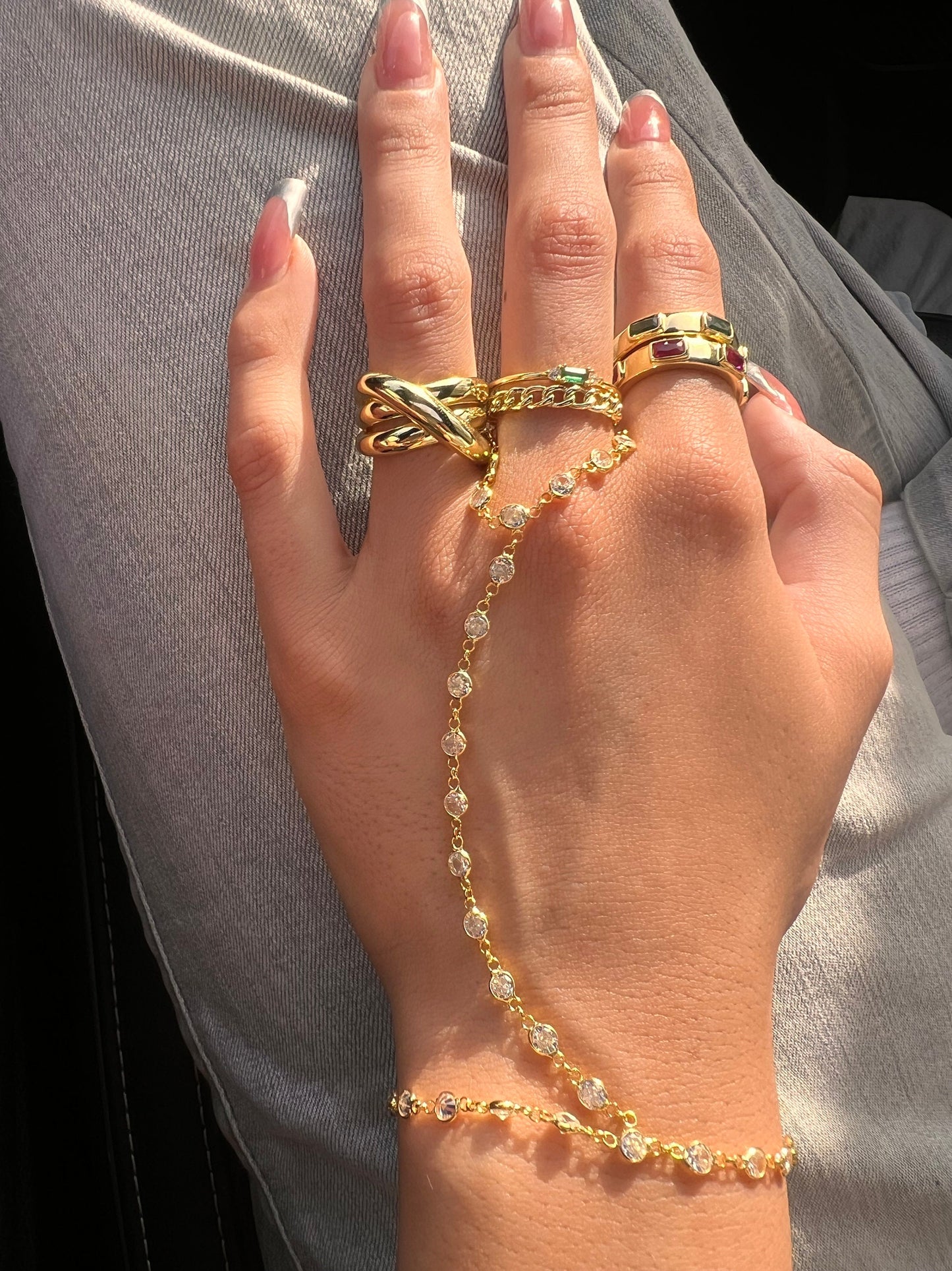 Gold link ring ,chain ring solid chain link ring , gold chain link ring ,stackable open chain link ring , dainty rings for women,gold ring