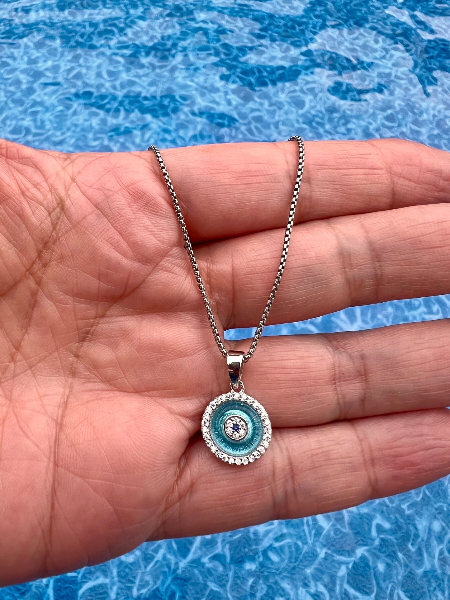 Sterling Silver Evil Eye Pendant Necklace: Protection Jewelry
