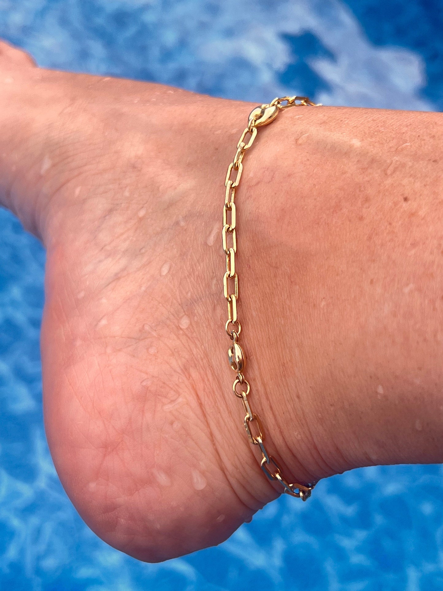 Ankle bracelet, anklet for women ,anklet fir women gold ,Paperclip chain anklet layering amklet , gold filled paperclip anklet,foot jewelry