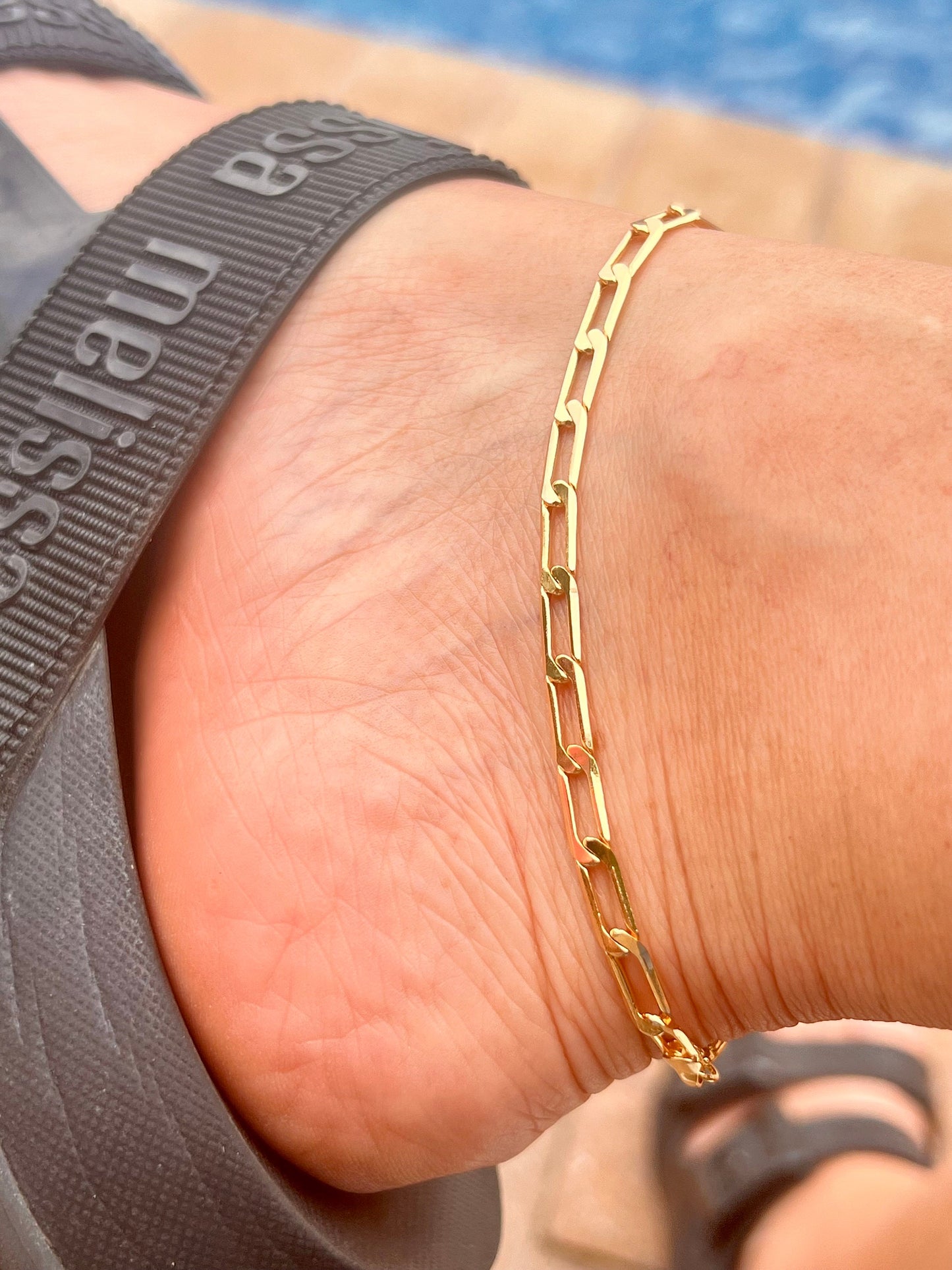 18k gold filled Ankle bracelet,anklet for women gold anklet non tarnish summer jewelry, foot jewelry, chain anklet,paperclip anklet bracelet
