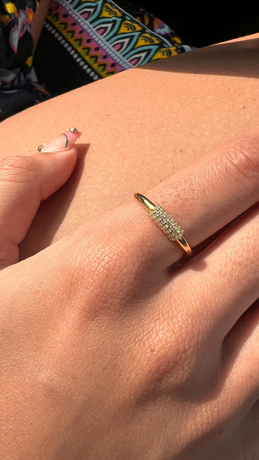 14K Gold-Plated CZ Band Ring,Dainty Stackable Jewelry,Stackable gold rings,dainty gemstone stacking ring,wedding jewelry for her