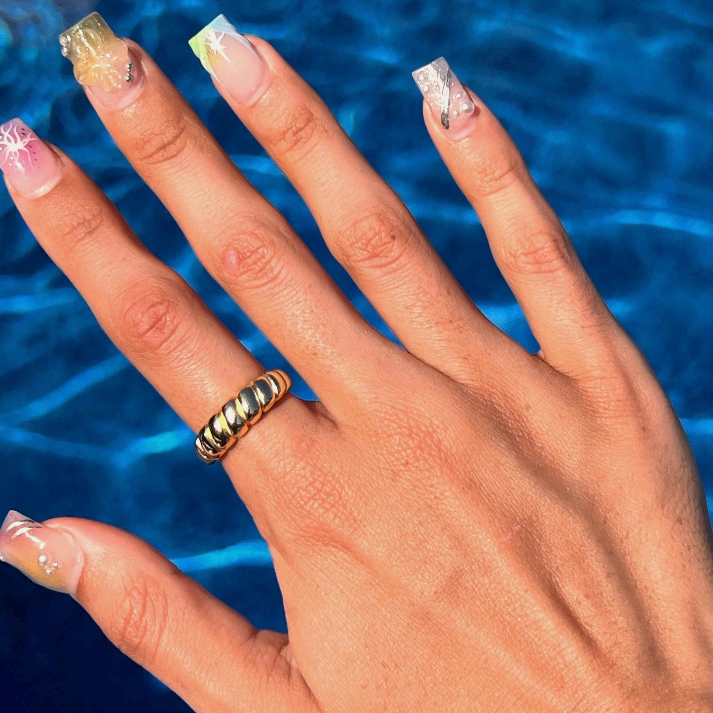 Croissant Ring: Braided Statement Band,Twist Ring,Signet Ring,Dome Ring,Rope Ring,14 K gold plated ring,Gift for her