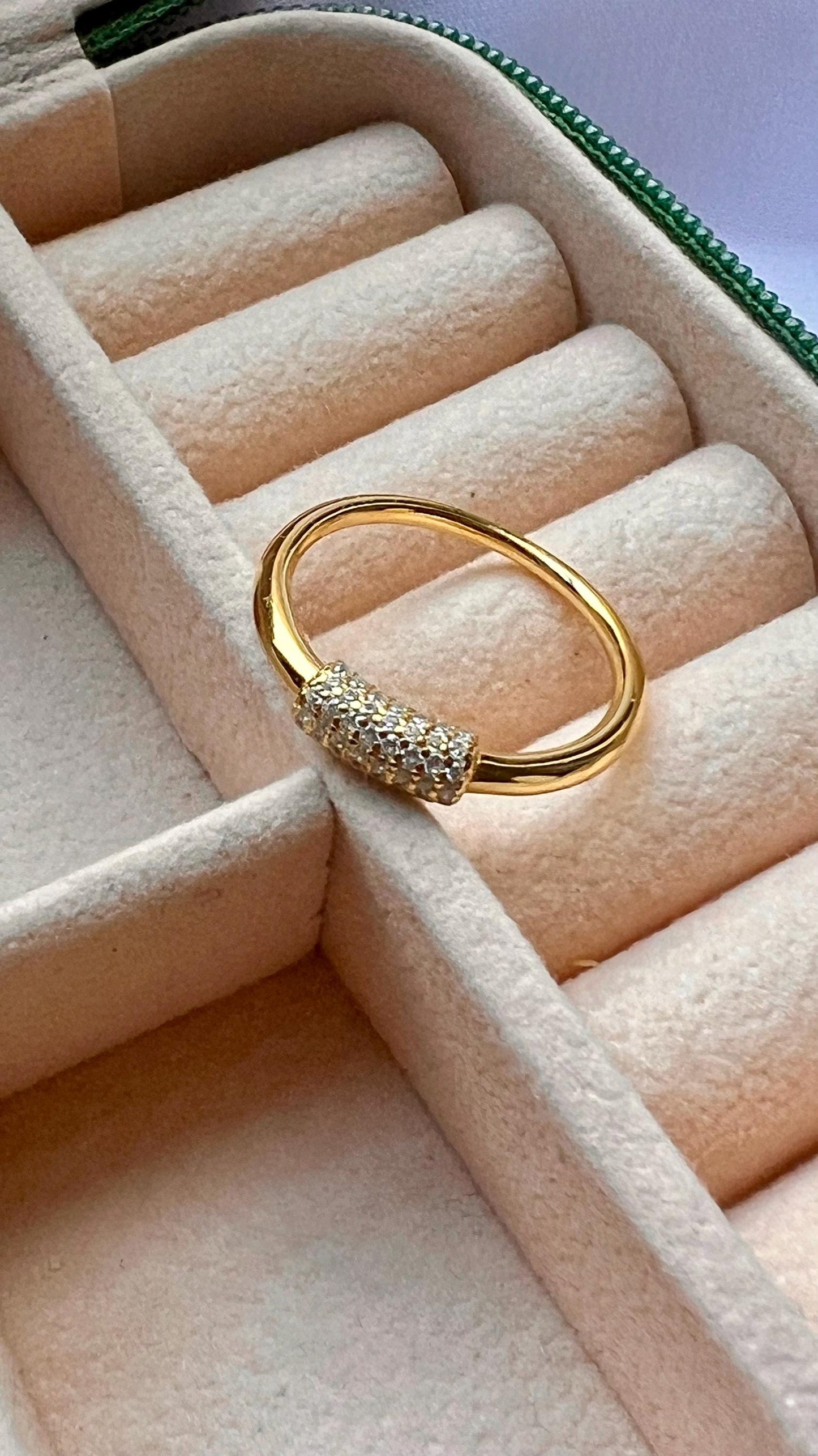 14K Gold-Plated CZ Band Ring,Dainty Stackable Jewelry,Stackable gold rings,dainty gemstone stacking ring,wedding jewelry for her