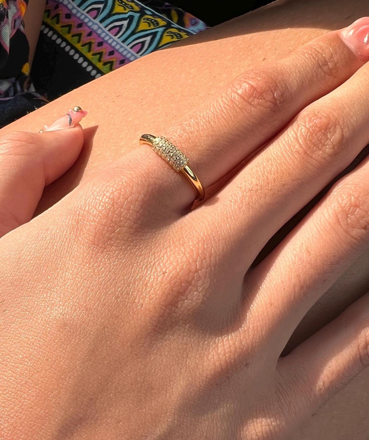 14K Gold-Plated CZ Band Ring,Dainty Stackable Jewelry,Stackable gold rings,dainty gemstone stacking ring,wedding jewelry for her