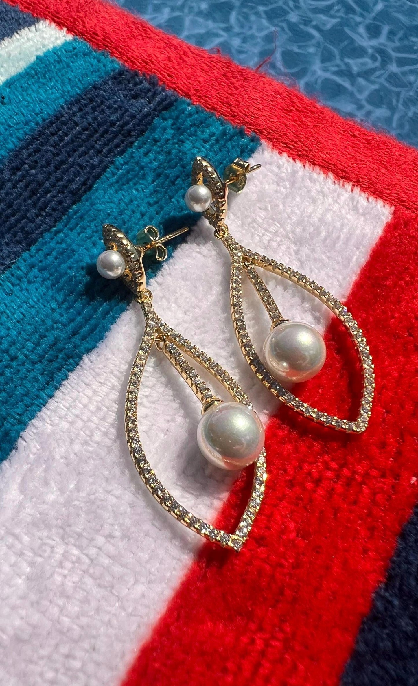 14 K gold plated freshwater pearl dangle earrings,drop earrings,bridal earrings gold long pearl earrings,gold dangle earrings,pearl earrings