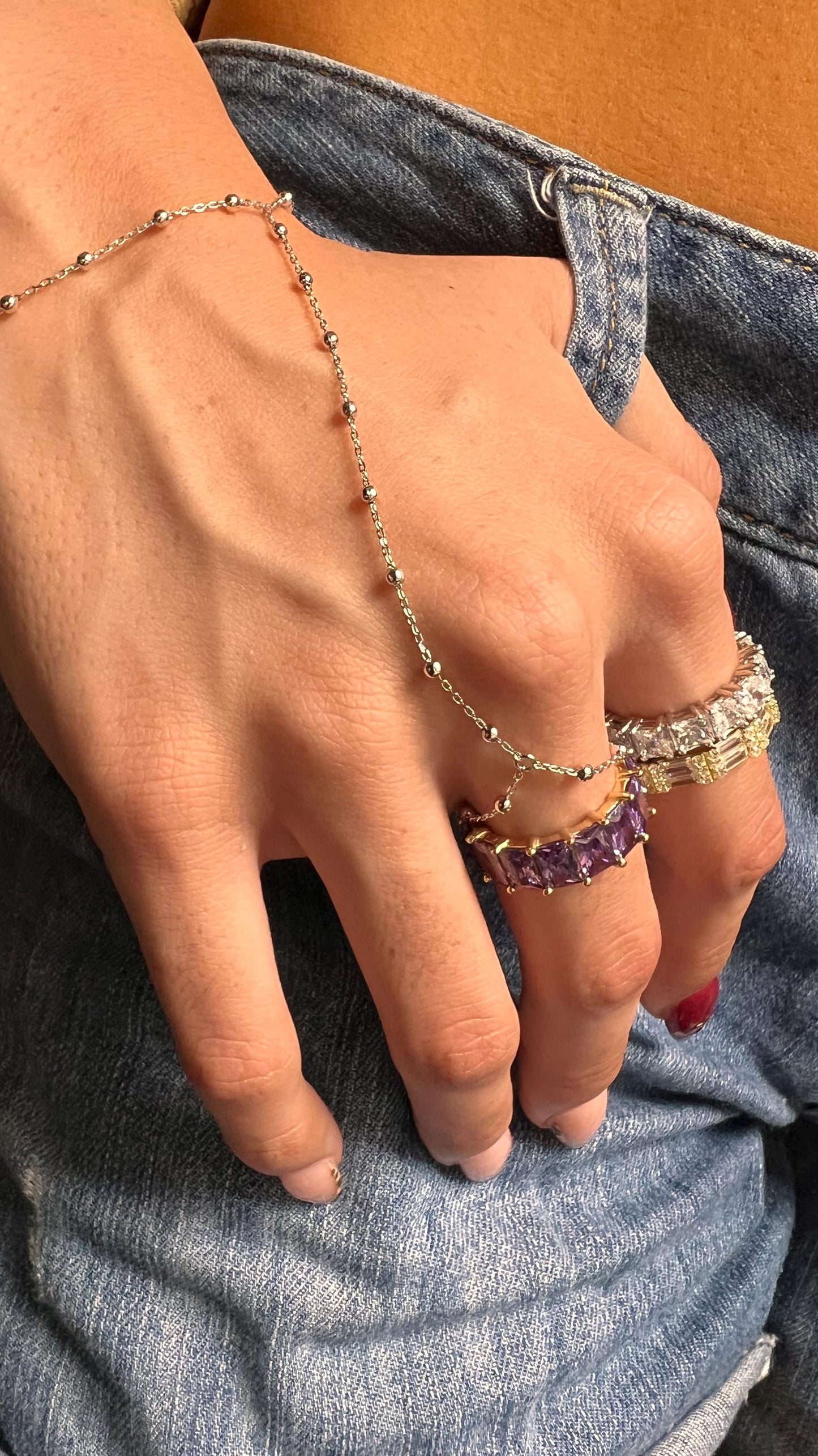 Gold Eternity Band Ring: Baguette CZ Stacking Ring