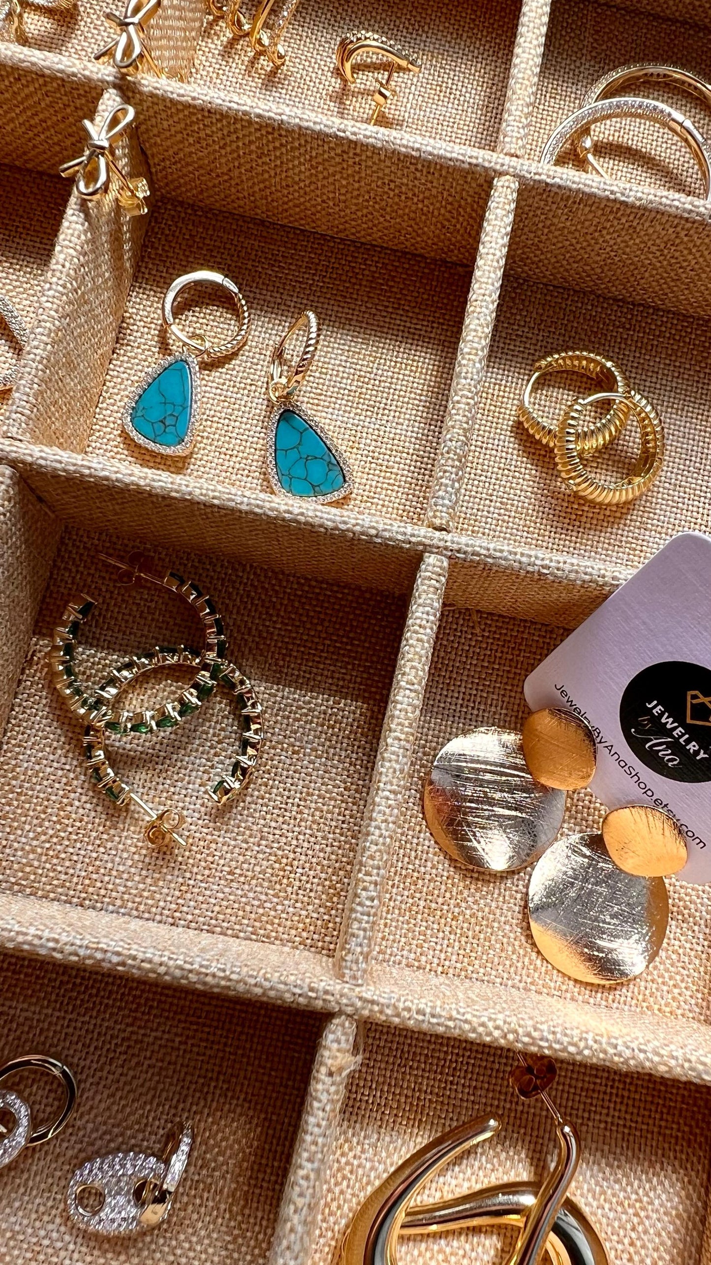 Gold Plated Turquoise Dangle Earrings with Cubic Zirconia