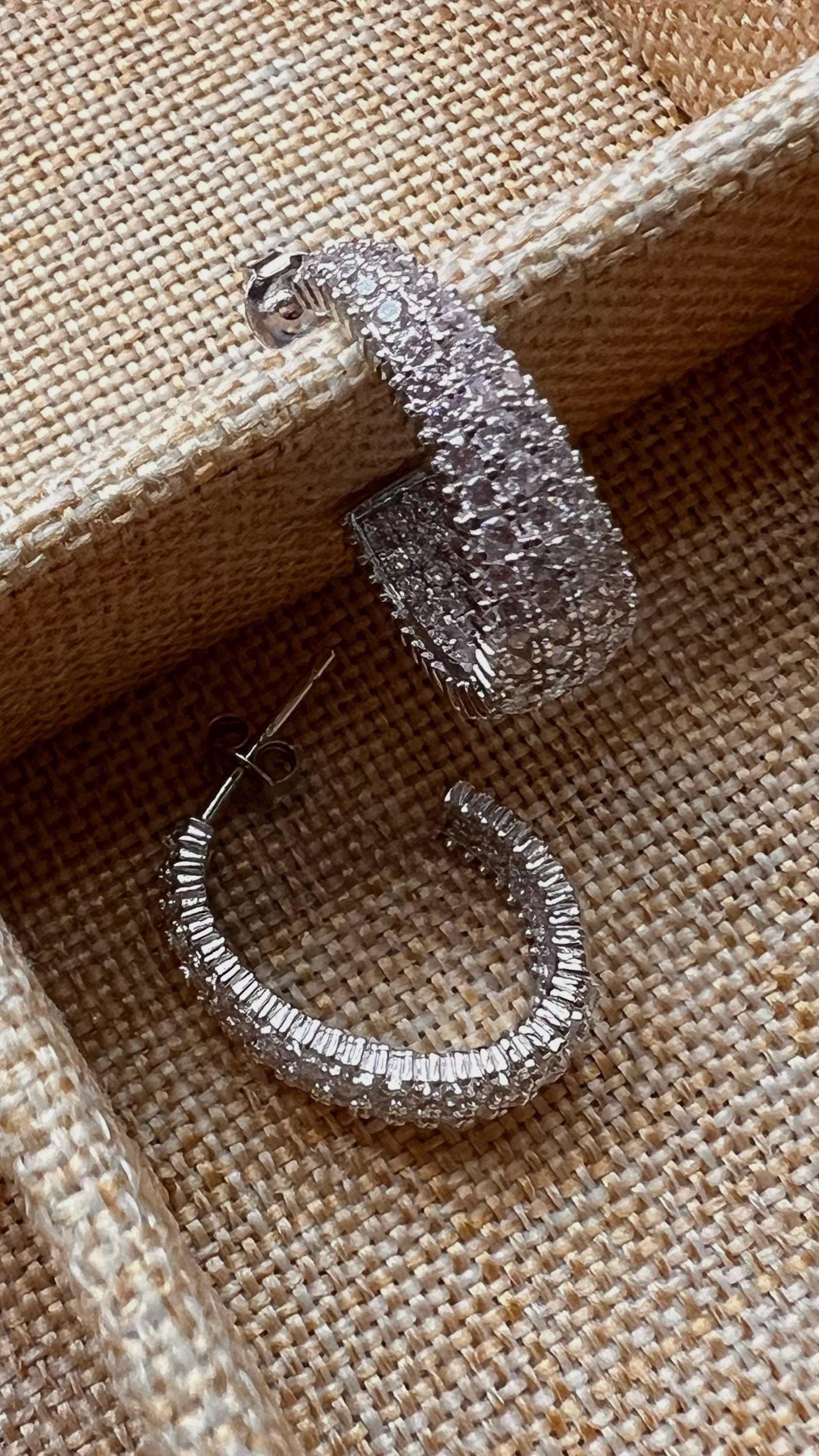 Sterling Silver CZ Hoop Earrings: Pave Teardrop Jewelry