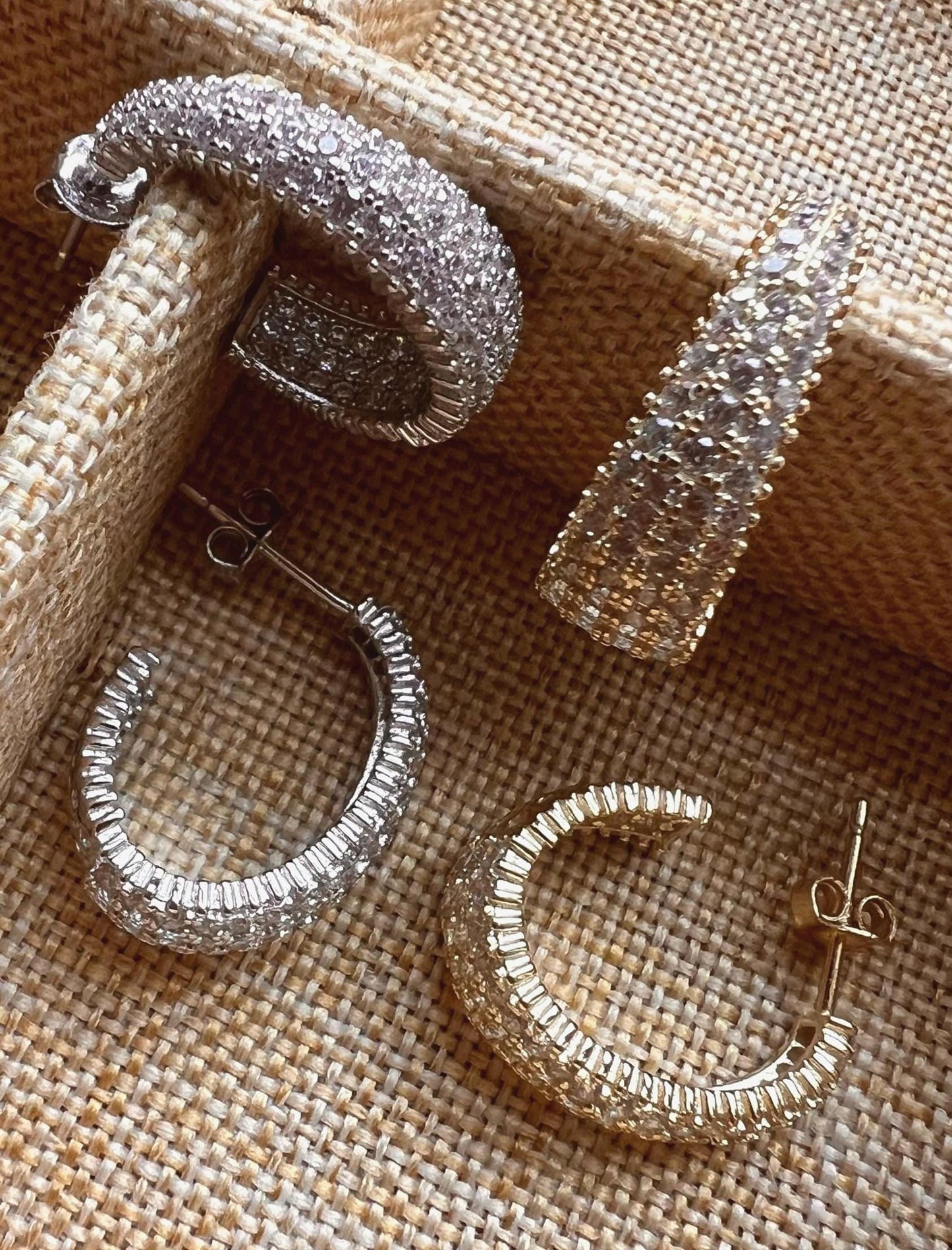Sterling Silver CZ Hoop Earrings: Pave Teardrop Jewelry
