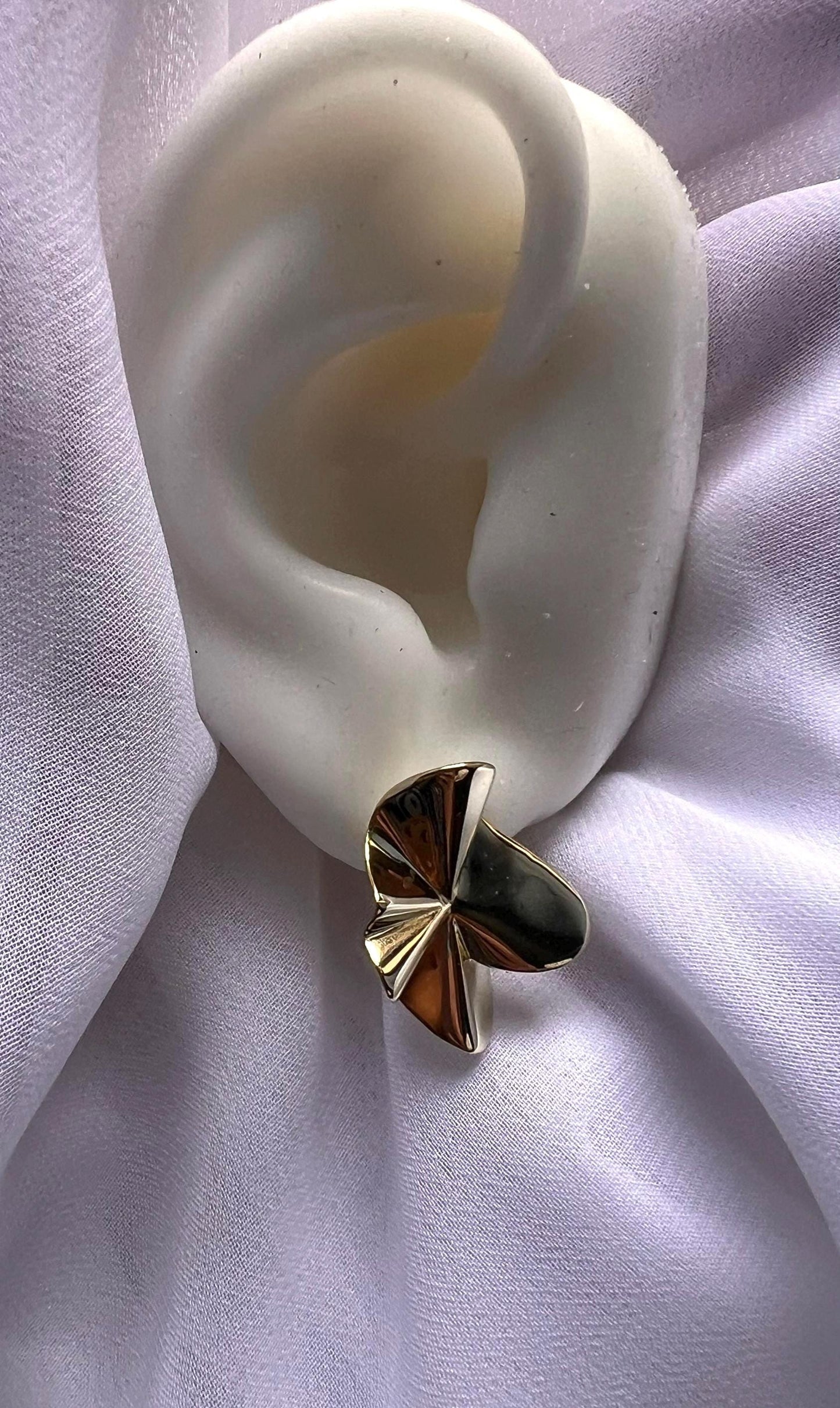 Gold Crumpled Post Earrings: Abstract Trendy Studs