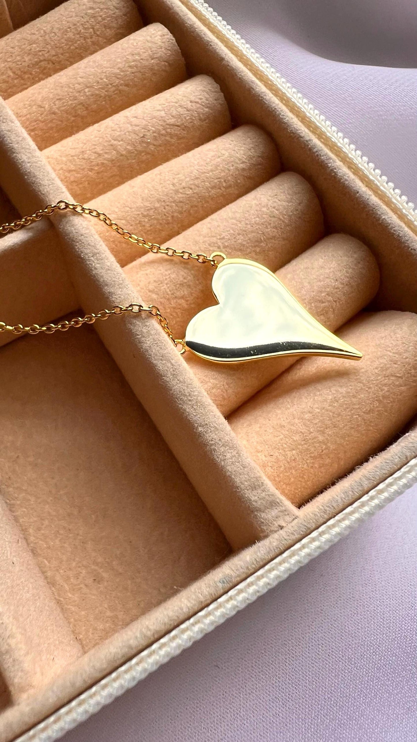 14K Gold Plated Heart Pendant Necklace: Elegant Love Jewelry