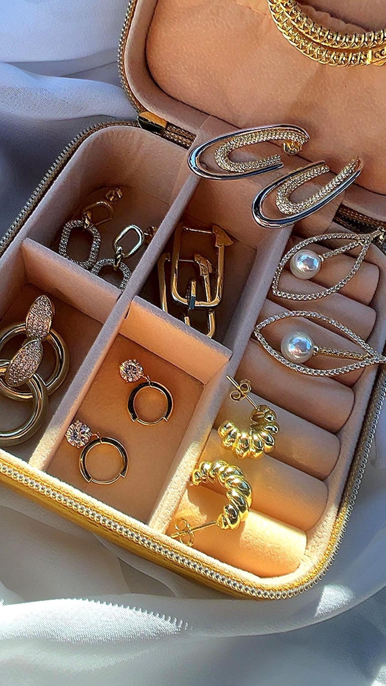 14K Gold Plated Croissant Hoop Earrings: Chunky Twisted Earrings