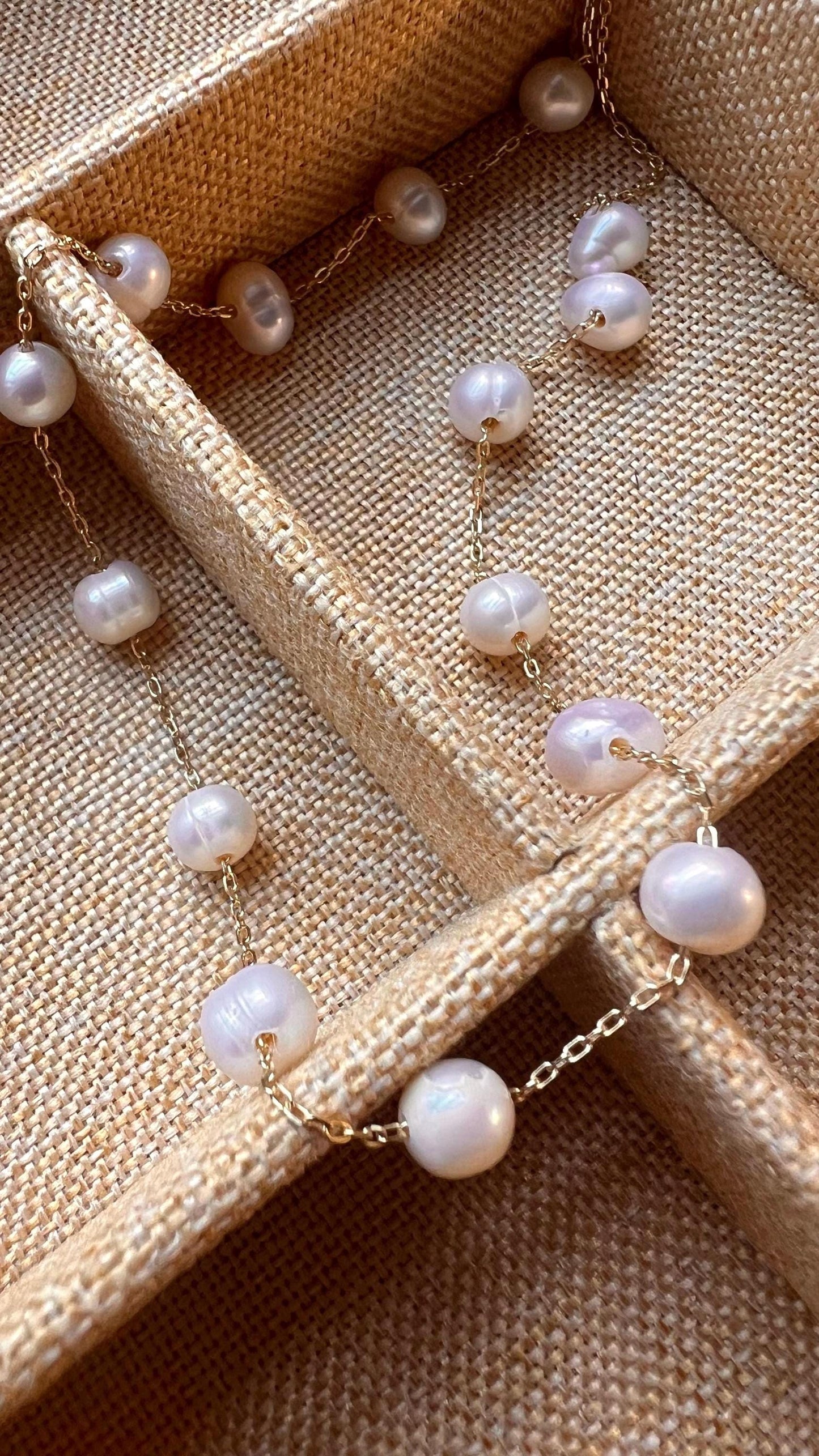 14K Gold-Plated Freshwater Pearl Necklace: Elegant Bridesmaid Jewelry