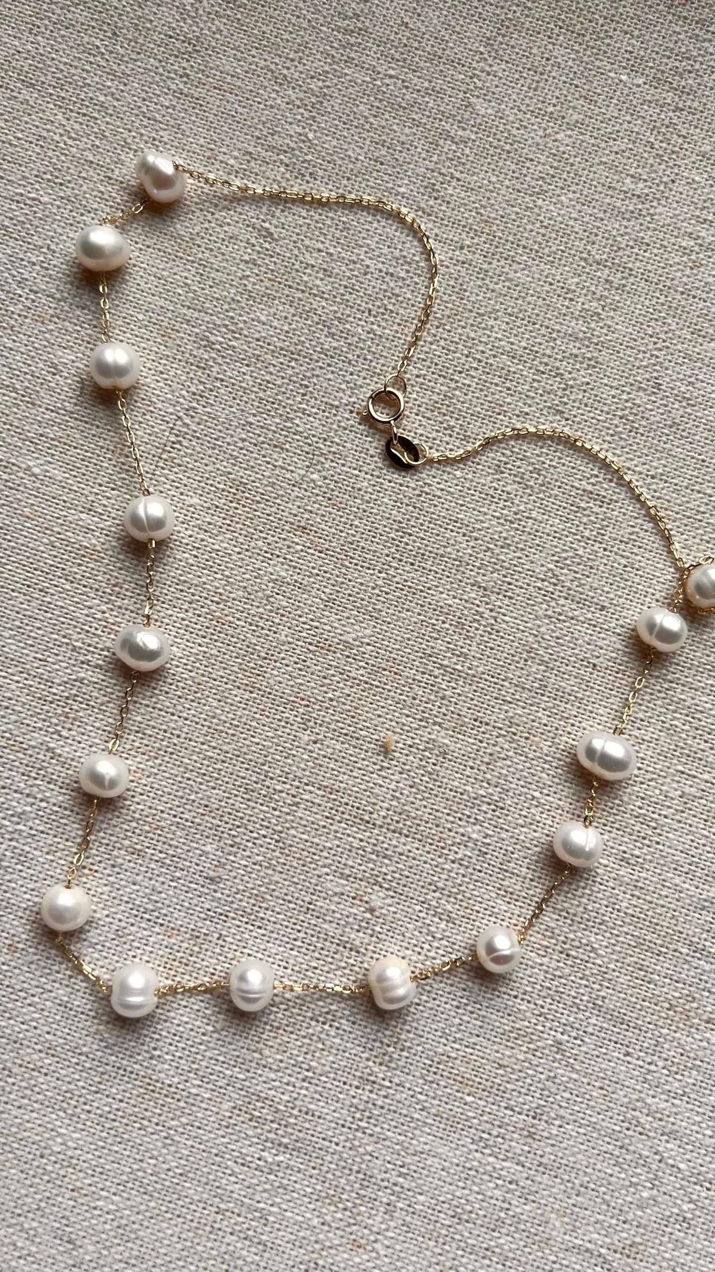 14K Gold-Plated Freshwater Pearl Necklace: Elegant Bridesmaid Jewelry