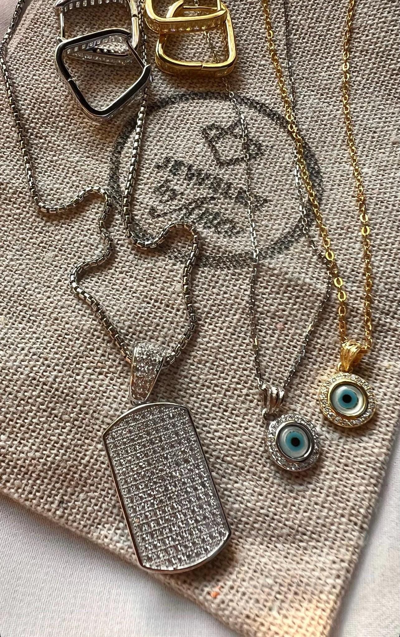 Sterling Silver Evil Eye Necklace: Cubic Zirconia Protection Pendant