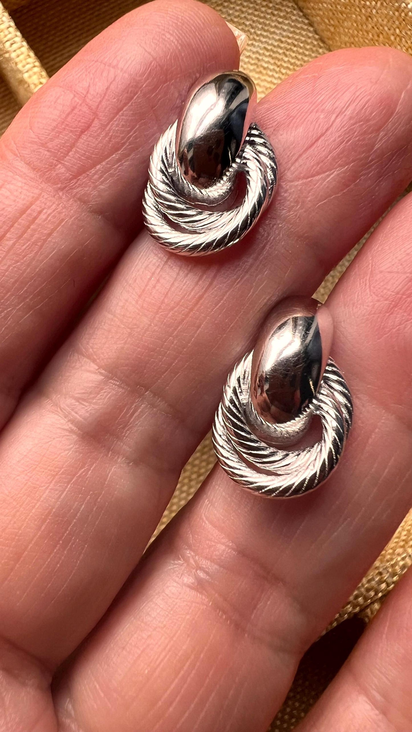 Sterling Silver Twist Drop Earrings: Chunky Trendy Jewelry