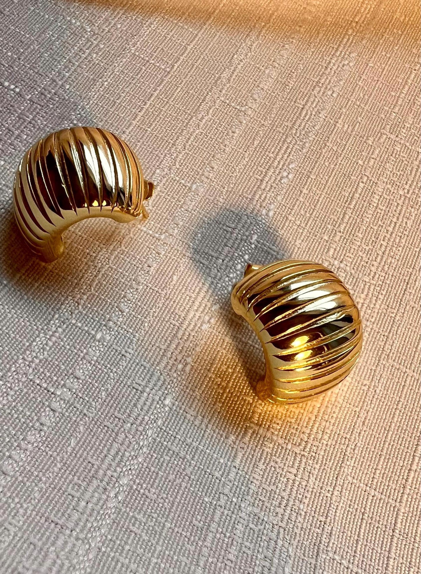 Gold Plated Sterling Silver Chunky Hoop Earrings