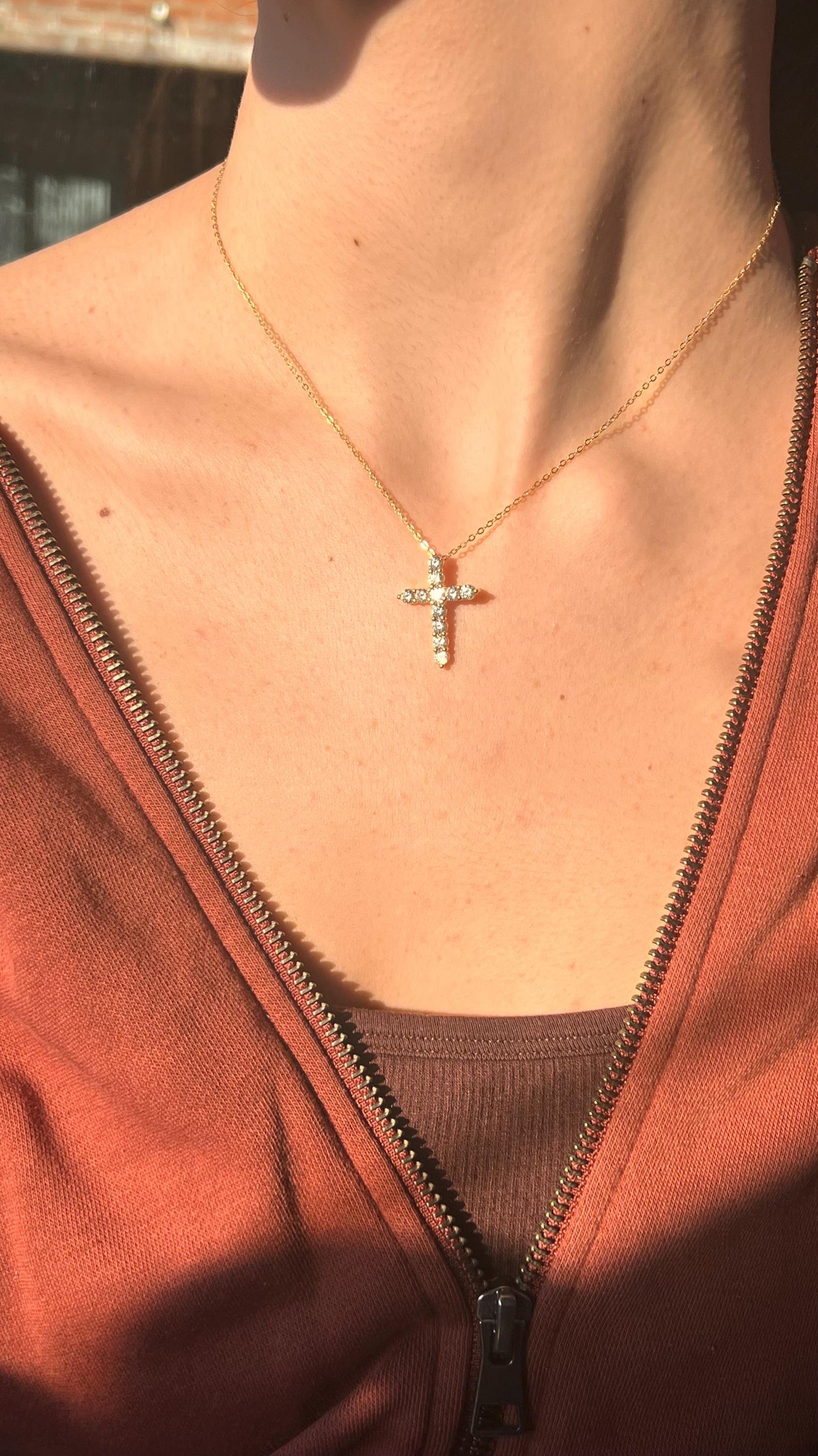 Cross Pendant,CZ Cross Necklace,Diamond Cross ,Baptism Gift ,Cross Jewelry,Bridal Jewelry,Gold Cross Necklace