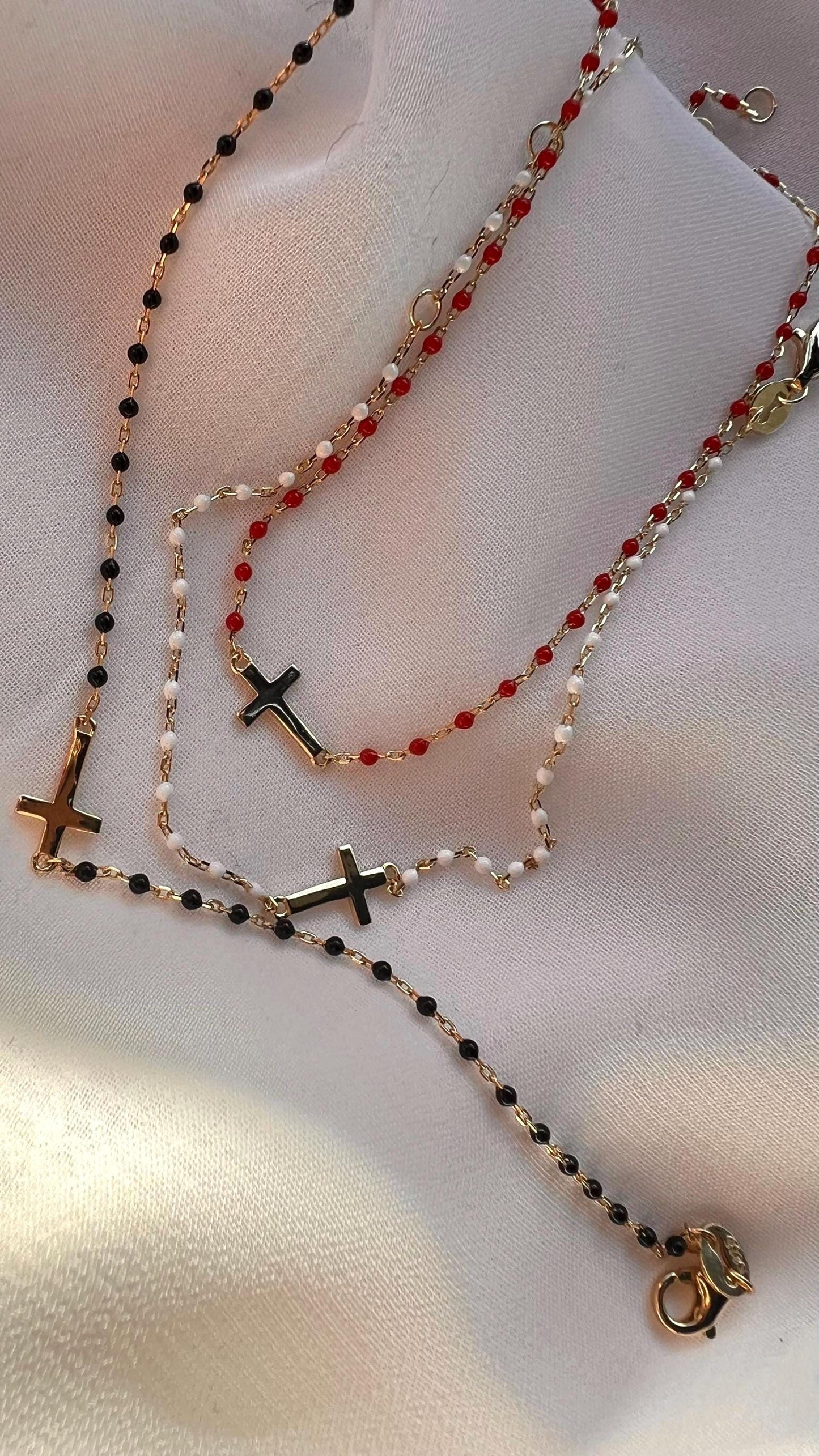 Gold Plated Beaded Cross Bracelet: Dainty Religious Jewelry