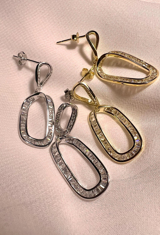 Hanging Earrings,Bridal Earrings,Cubic Zirconia Drop Earrings,Dangle Earrings,Wedding Jewelry