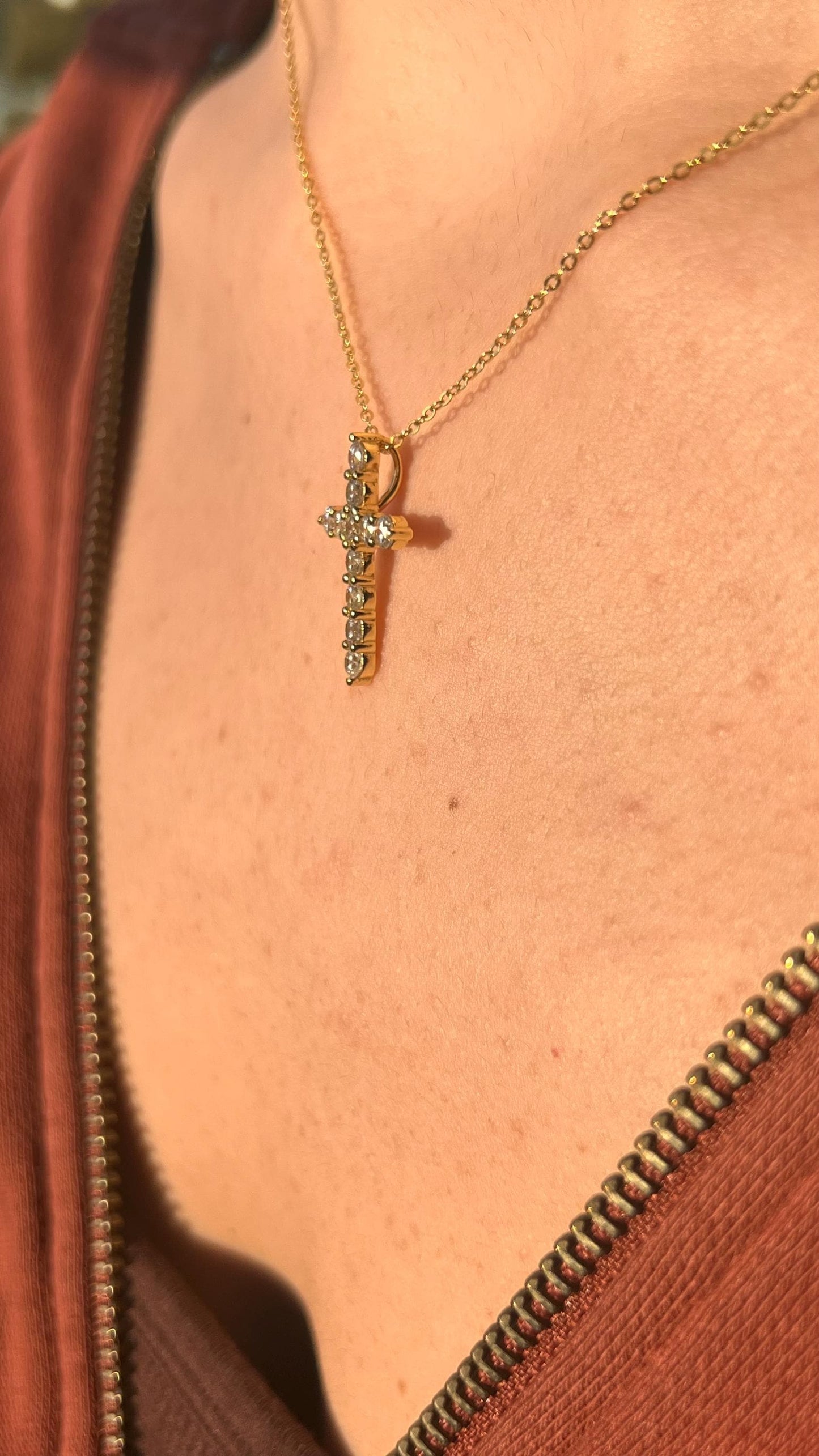 Cross Pendant,CZ Cross Necklace,Diamond Cross ,Baptism Gift ,Cross Jewelry,Bridal Jewelry,Gold Cross Necklace