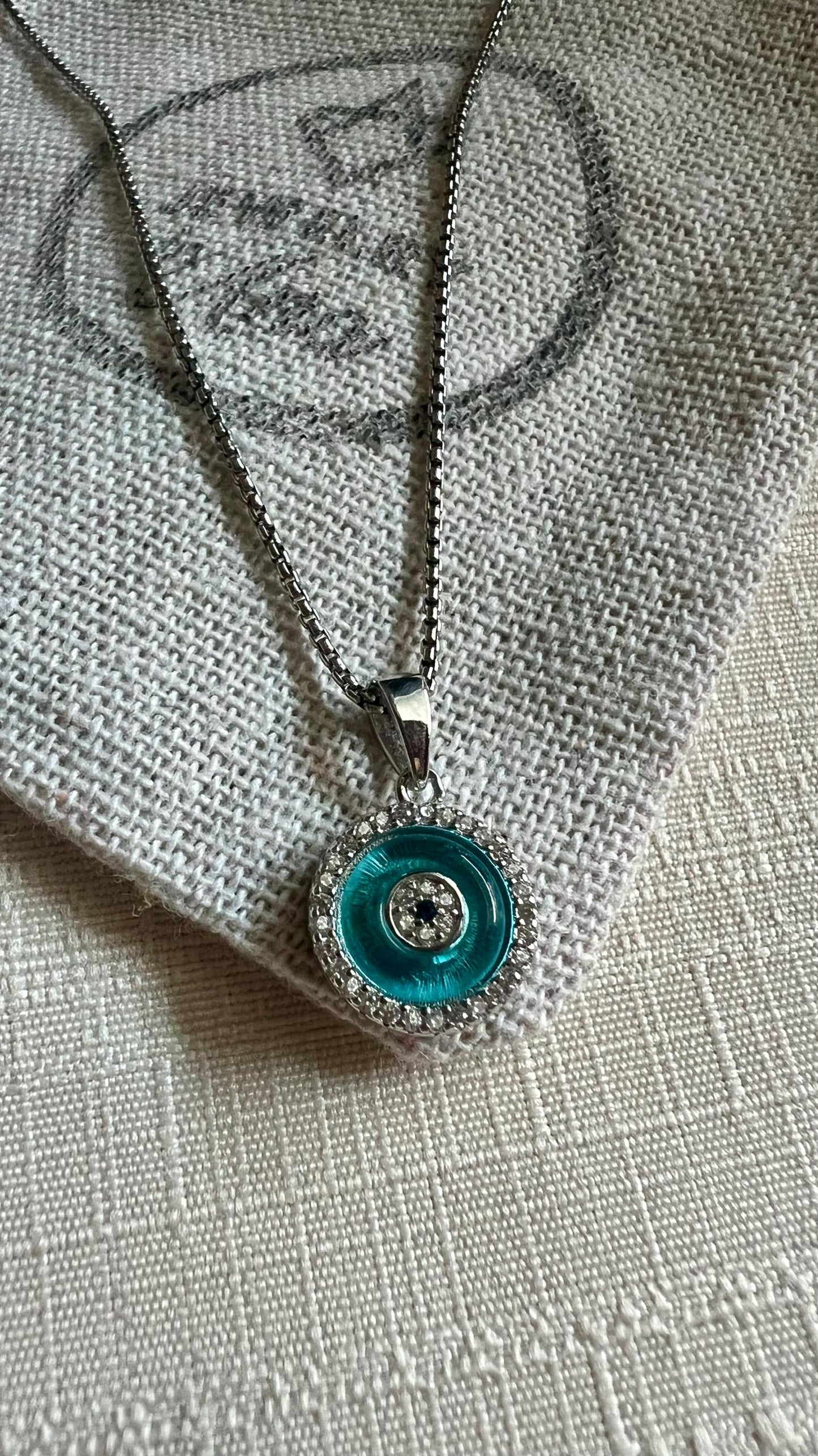 Sterling Silver Evil Eye Pendant Necklace: Protection Jewelry