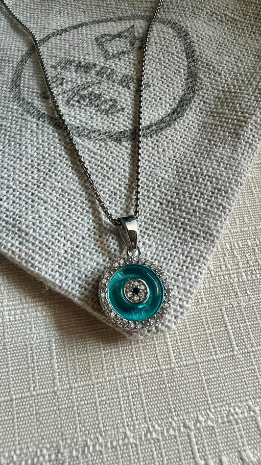 Sterling Silver Evil Eye Pendant Necklace: Protection Jewelry