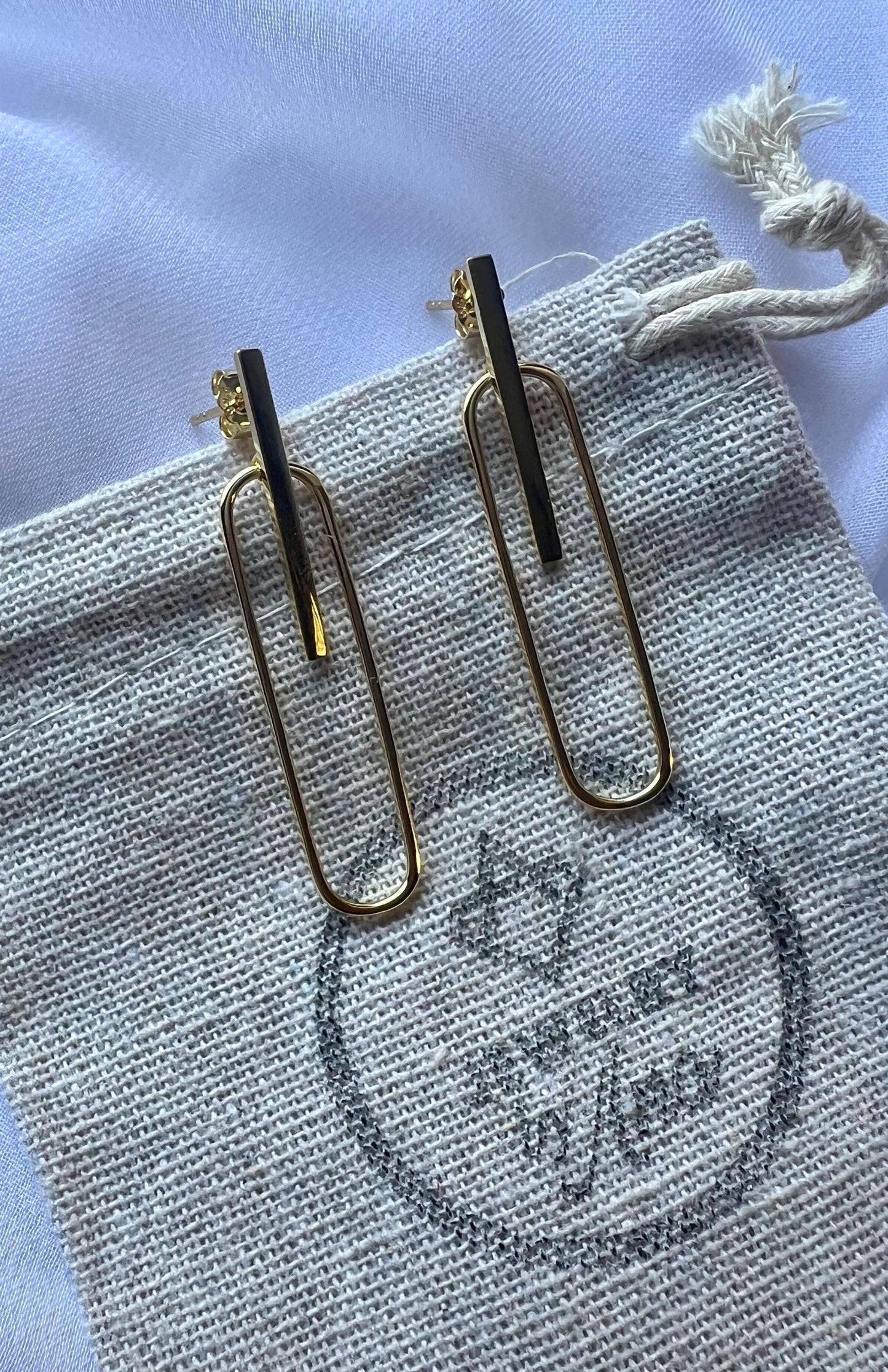 Gold Plated Sterling Silver Dangle Earrings,Geometric Boho Style Earrings,Long drop Earrings,Dangle Earrings,Gold Drop Earrings