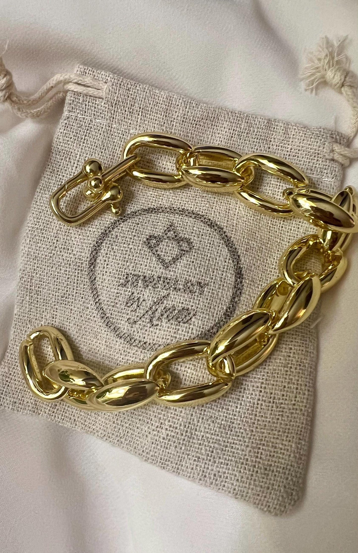 Chunky Gold Brass Link Bracelet: Bold Statement Jewelry, Thick Solid Bracelet
