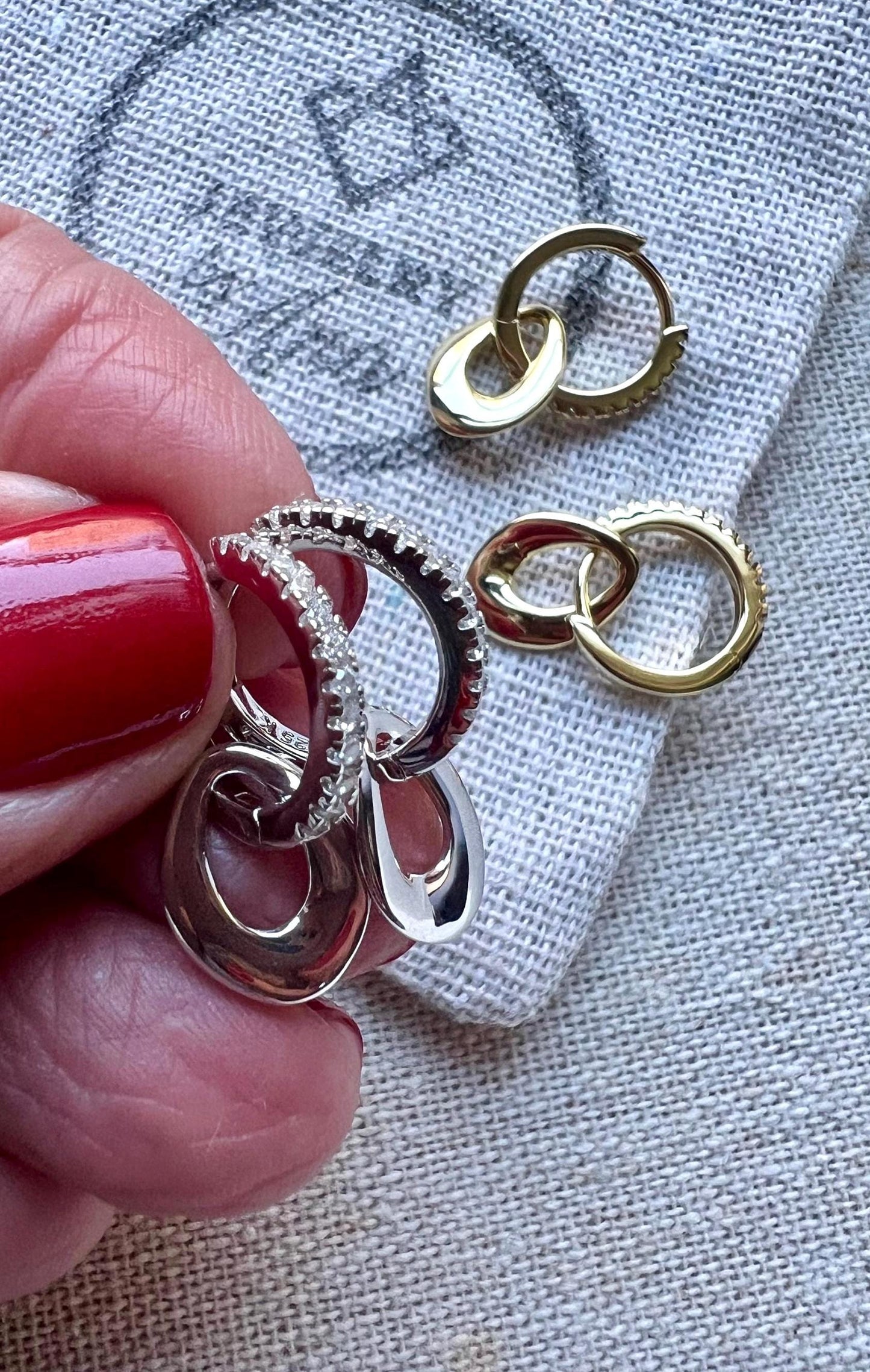 Gold Plated Sterling Silver Hoop Earrings,Cubic Zirconia Huggies,Everyday Earrings,Stackable Jewelry,925 Sterling Silver Earrings