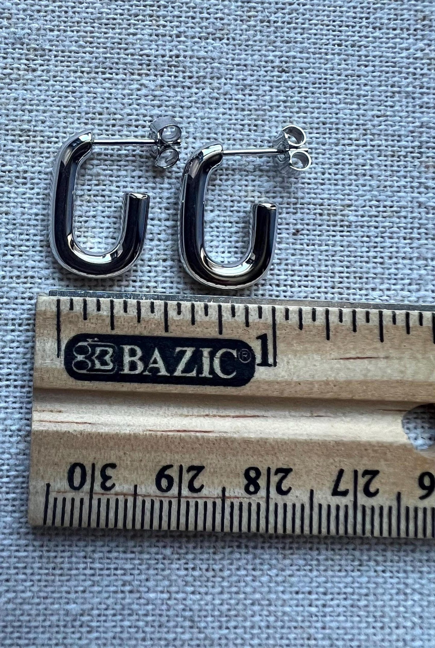 Sterling Silver Small Chunky Hoop Earrings: Minimalist Everyday Jewelry