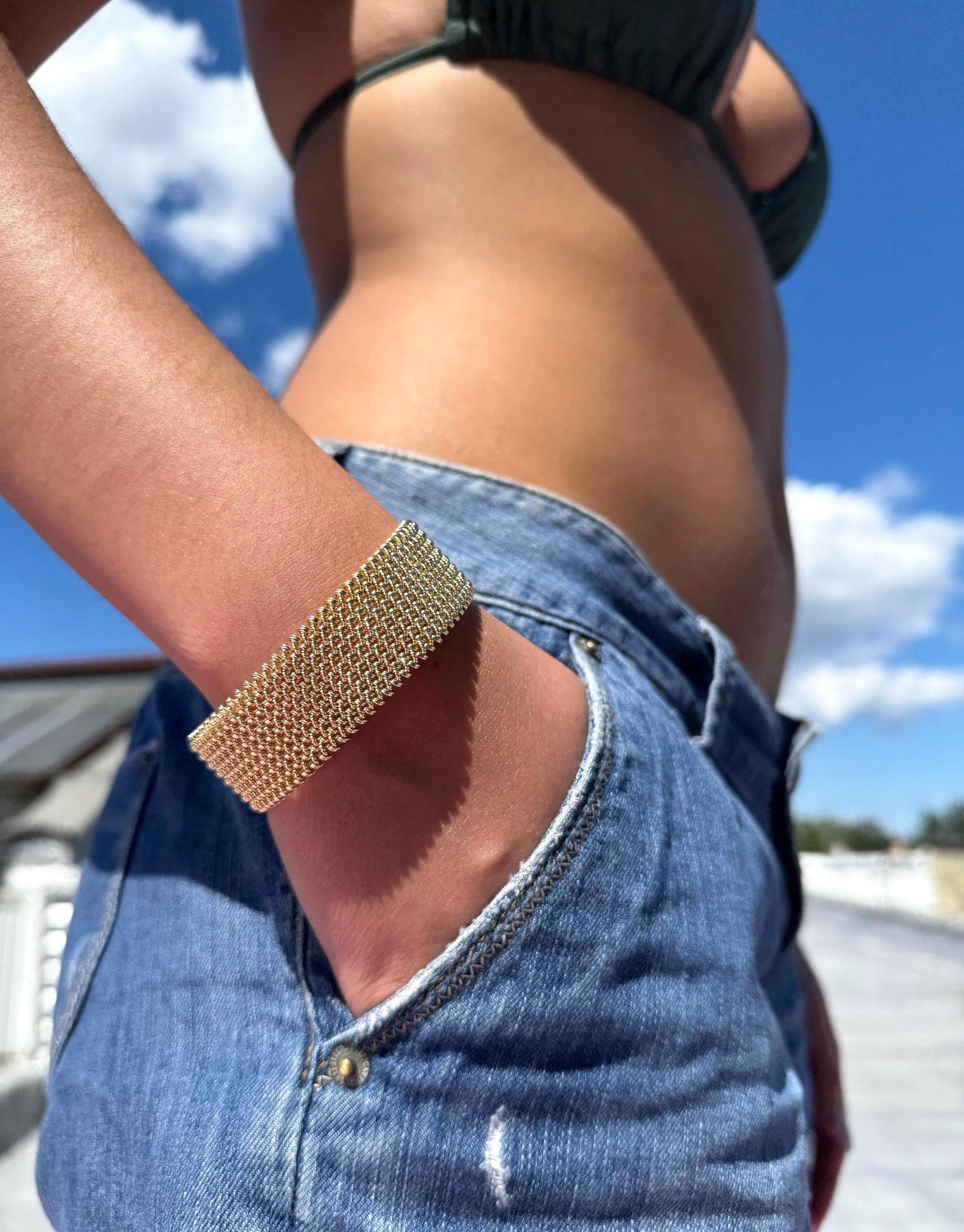 Chunky Brass Statement Bracelet Bold Cuff Bangle Adjustable Wide Bracelet for Women Handmade Boho Jewelry Trendy Boho Bracelet Gift for her