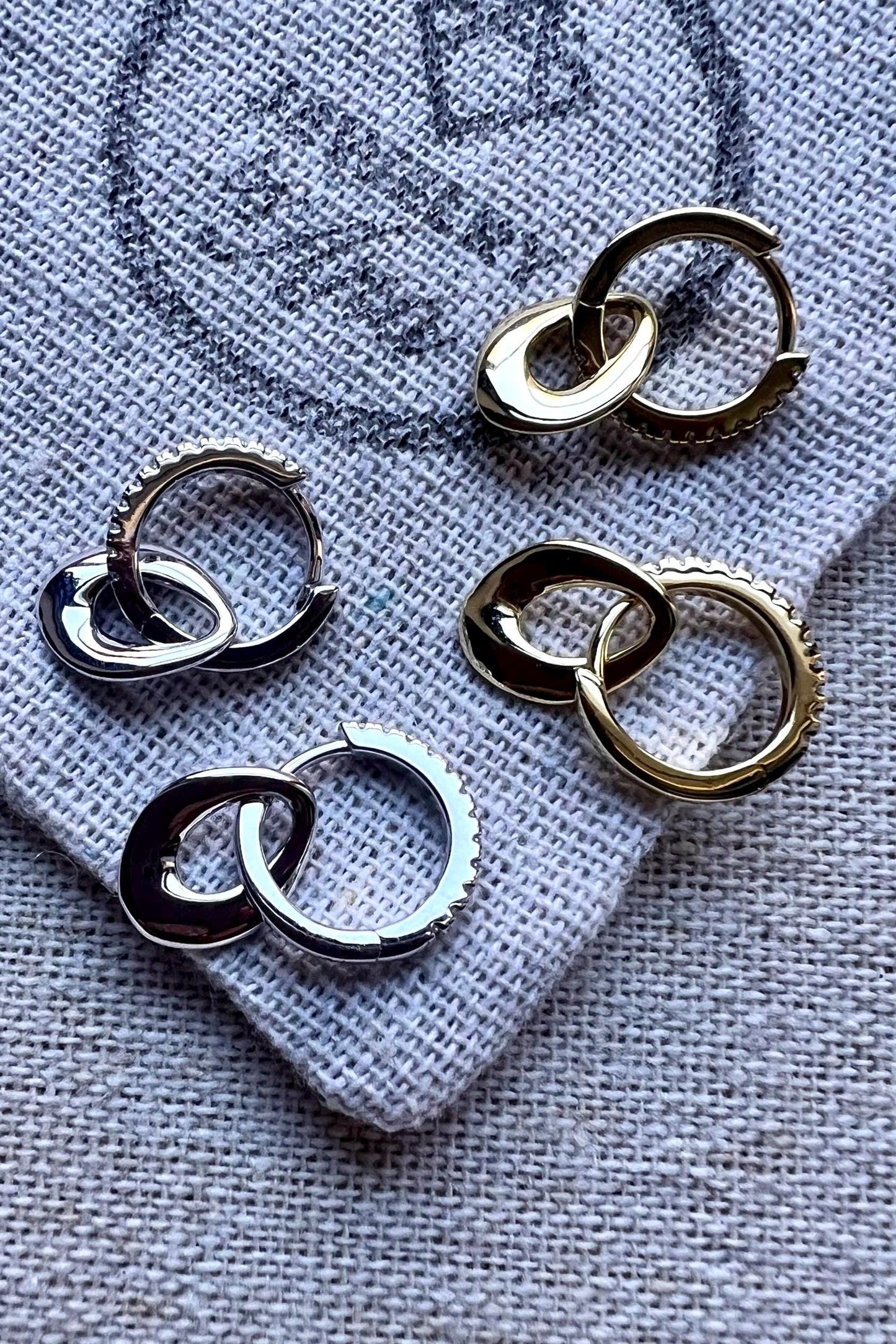 Gold Plated Sterling Silver Hoop Earrings,Cubic Zirconia Huggies,Everyday Earrings,Stackable Jewelry,925 Sterling Silver Earrings