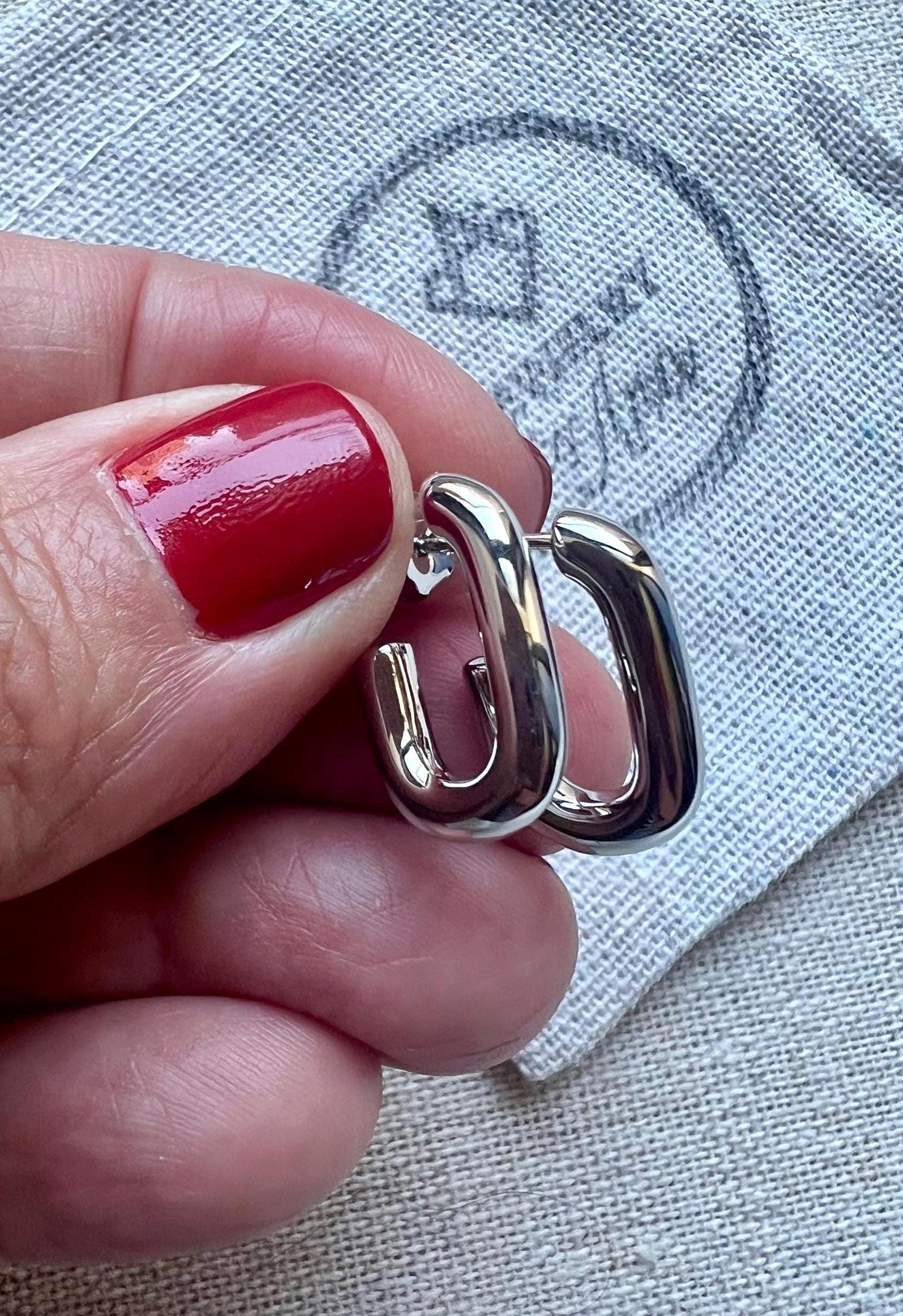 Sterling Silver Small Chunky Hoop Earrings: Minimalist Everyday Jewelry