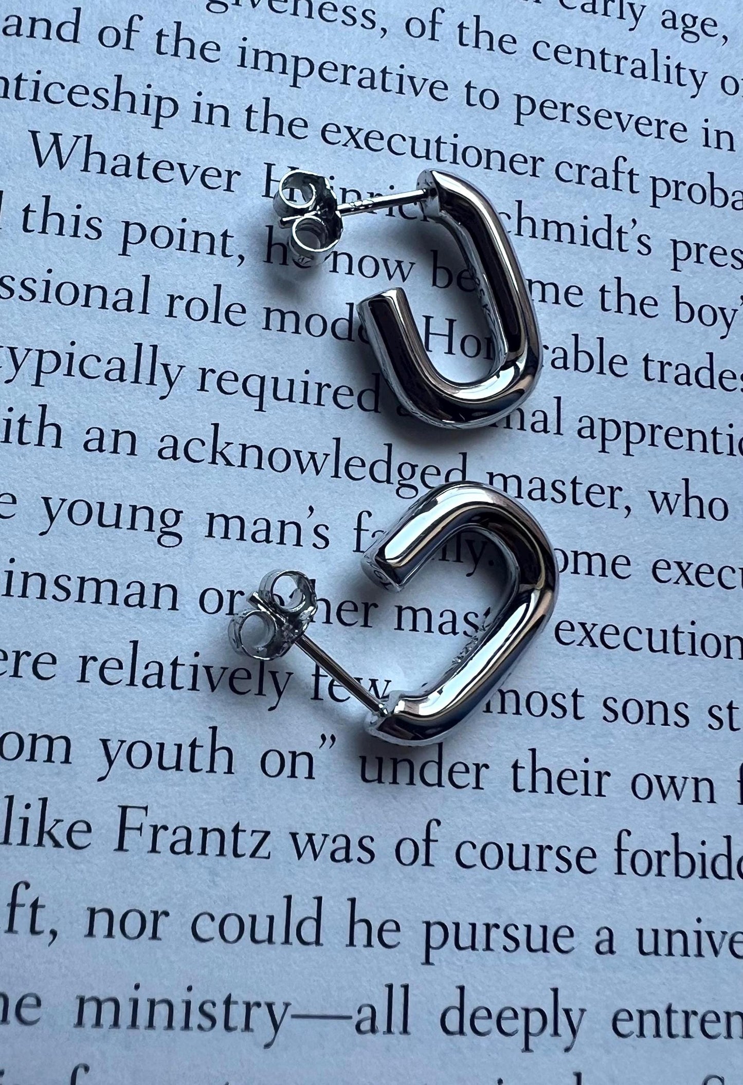 Sterling Silver Small Chunky Hoop Earrings: Minimalist Everyday Jewelry