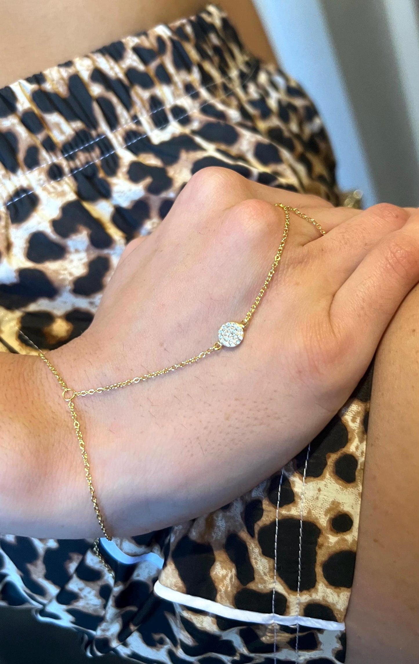 Finger Bracelet,Dainty Hand Chain Bracelet for Women,Slave Bracelet, Gold Finger Bracelet, Cubic Zirconia Bracelet