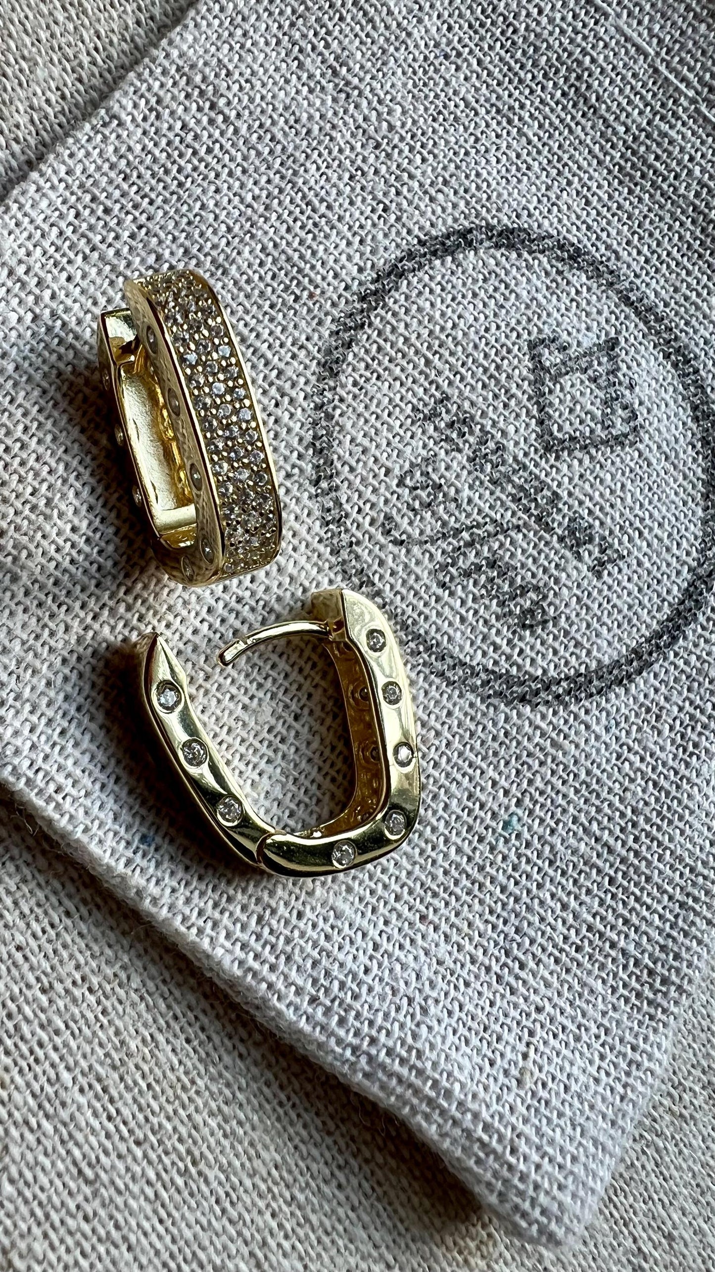 14K Gold Plated CZ Huggie Hoop Earrings: Sterling Silver Dainty Hoops