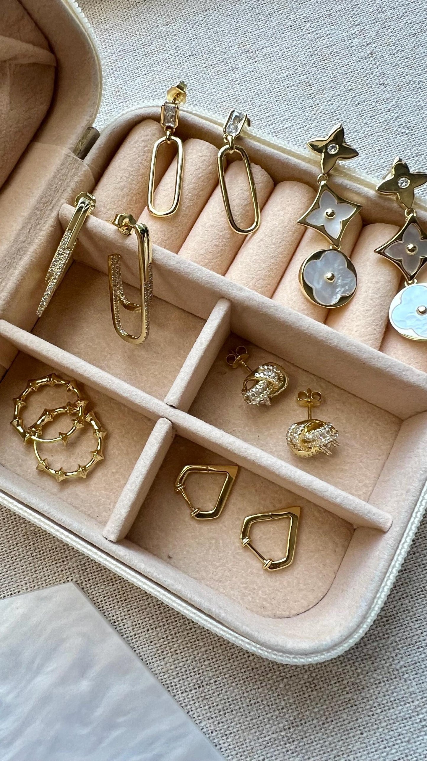 14K Gold Plated Bamboo Huggie Hoops: Sterling Silver Small Earrings